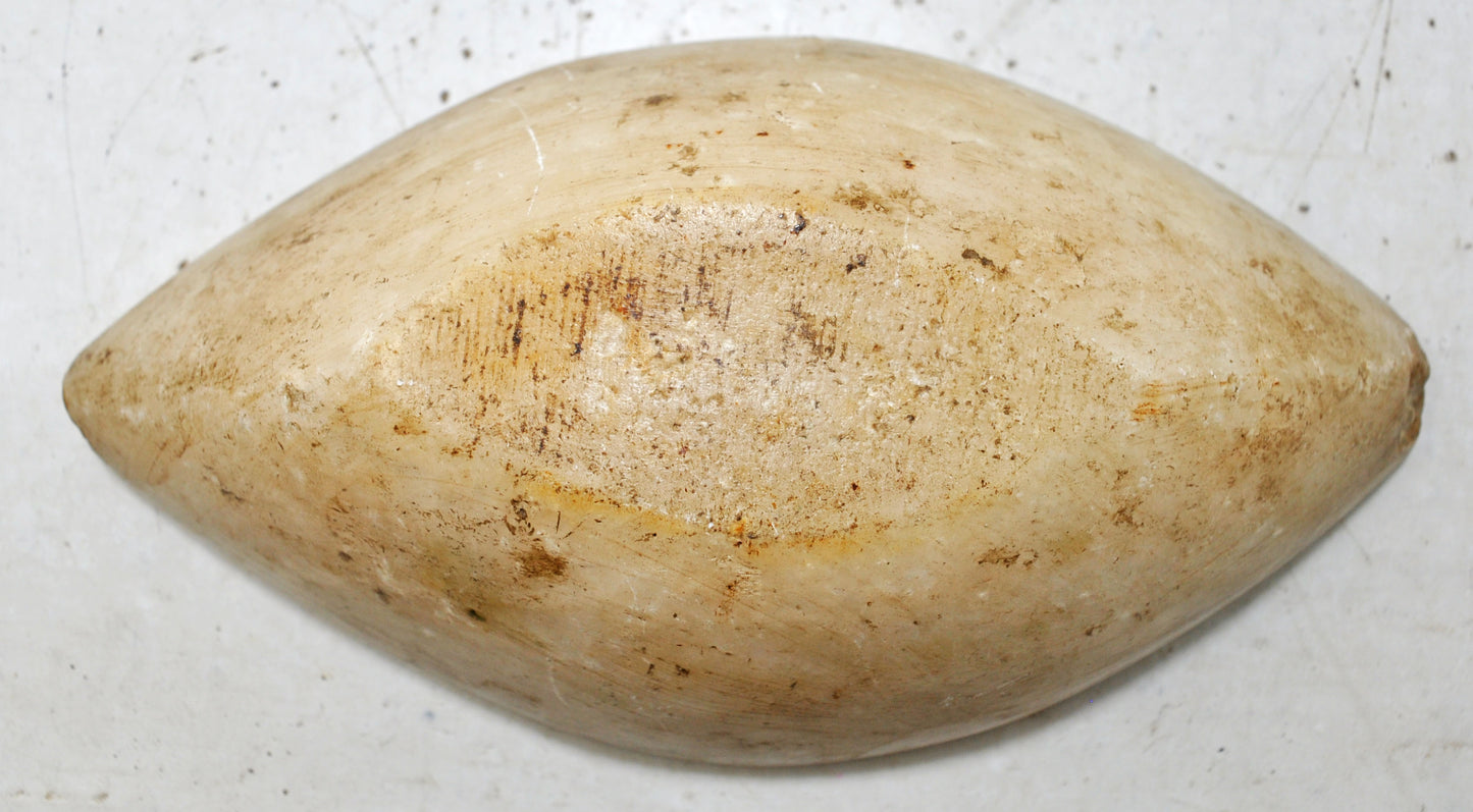 Antique White Marble Oval Opium Water Kharal Bowl Original Old Hand Carved