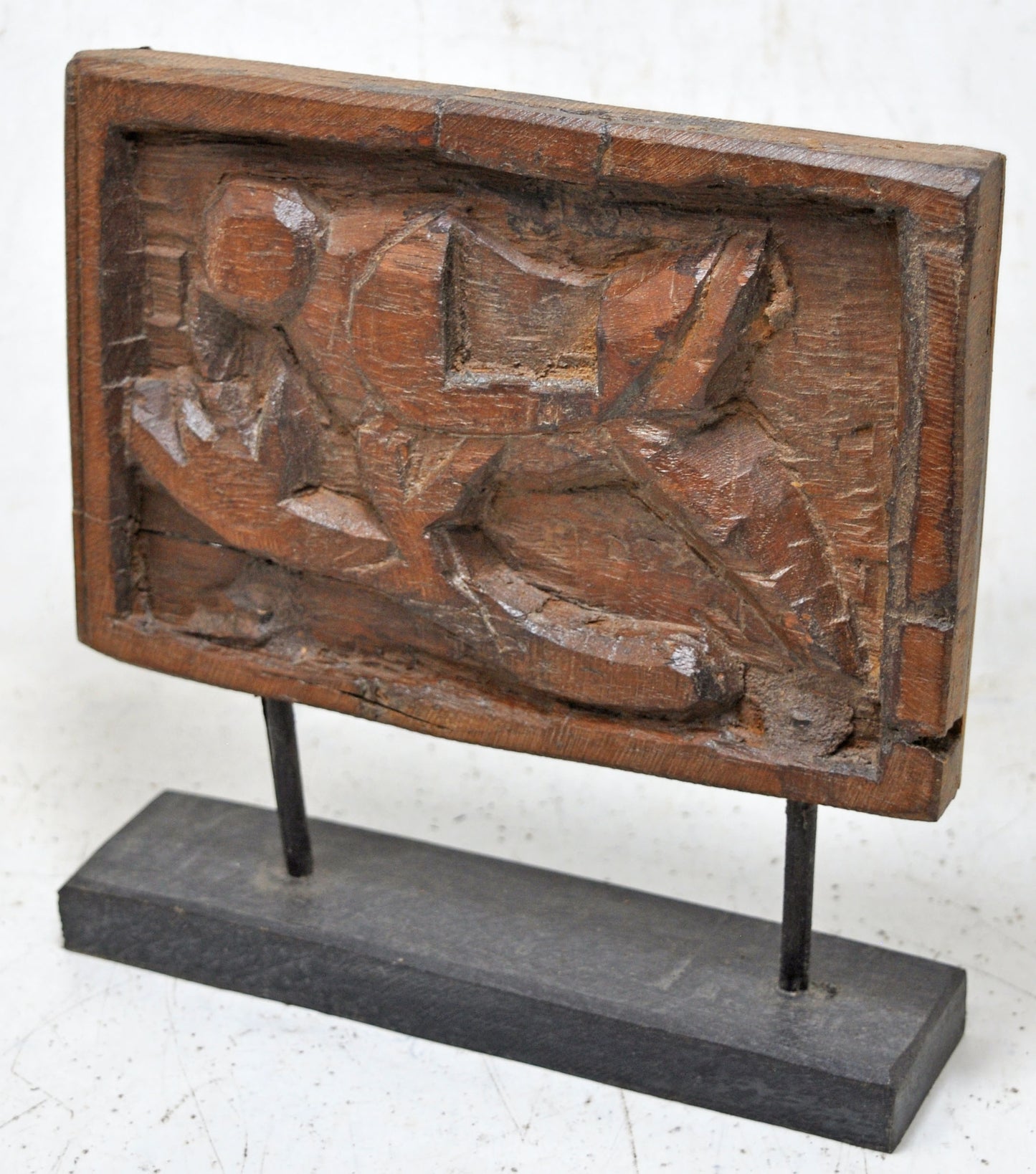 Antique Wooden Bird Carving Panel Plaque Original Old Hand Carved
