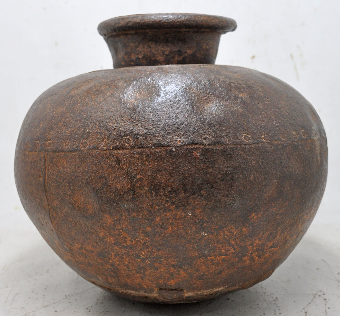 Antique Iron Round Kitchenware Water Matka Pot Original Old Hand Crafted