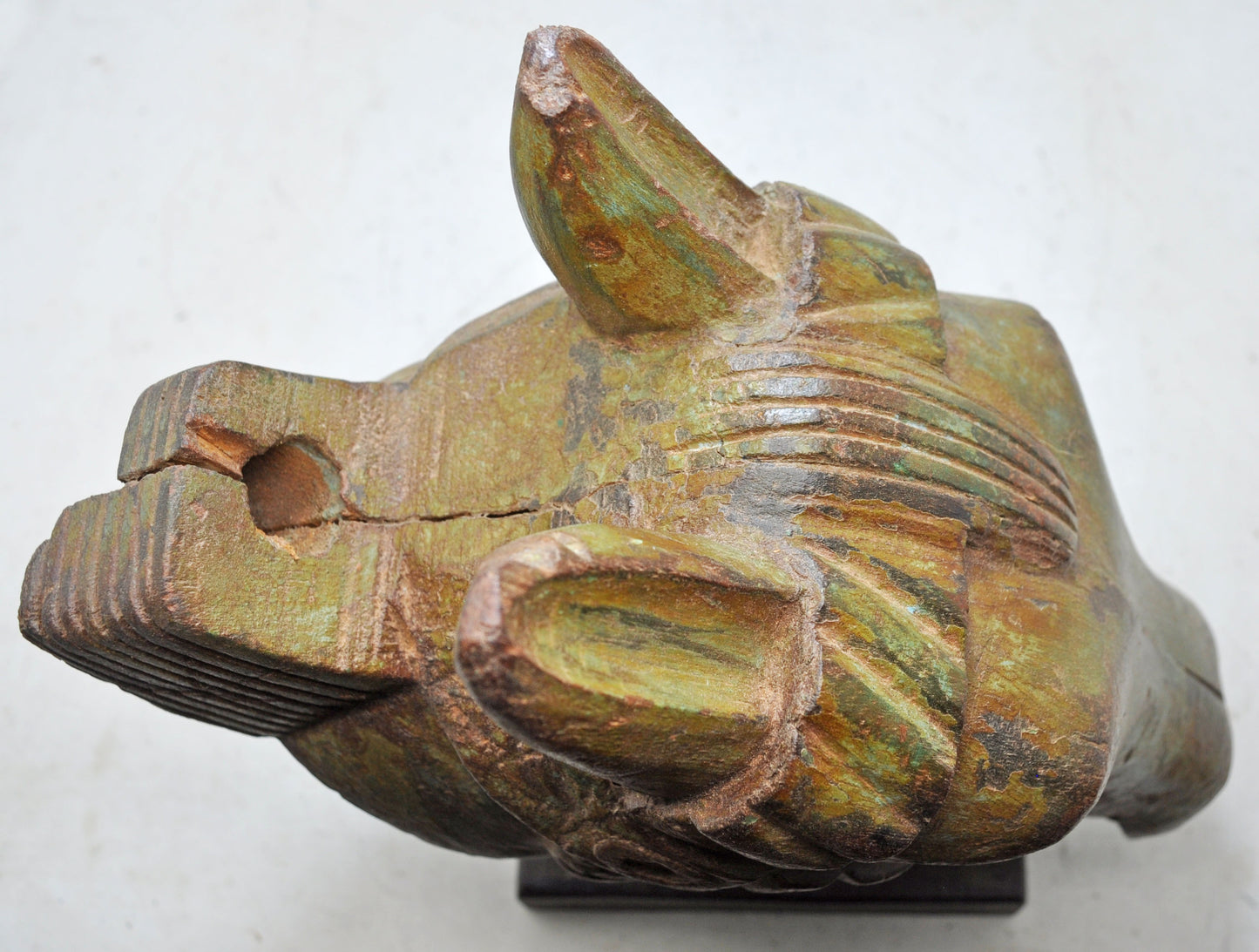 Antique Wooden Horse Head Bust Figurine Original Old Hand Carved