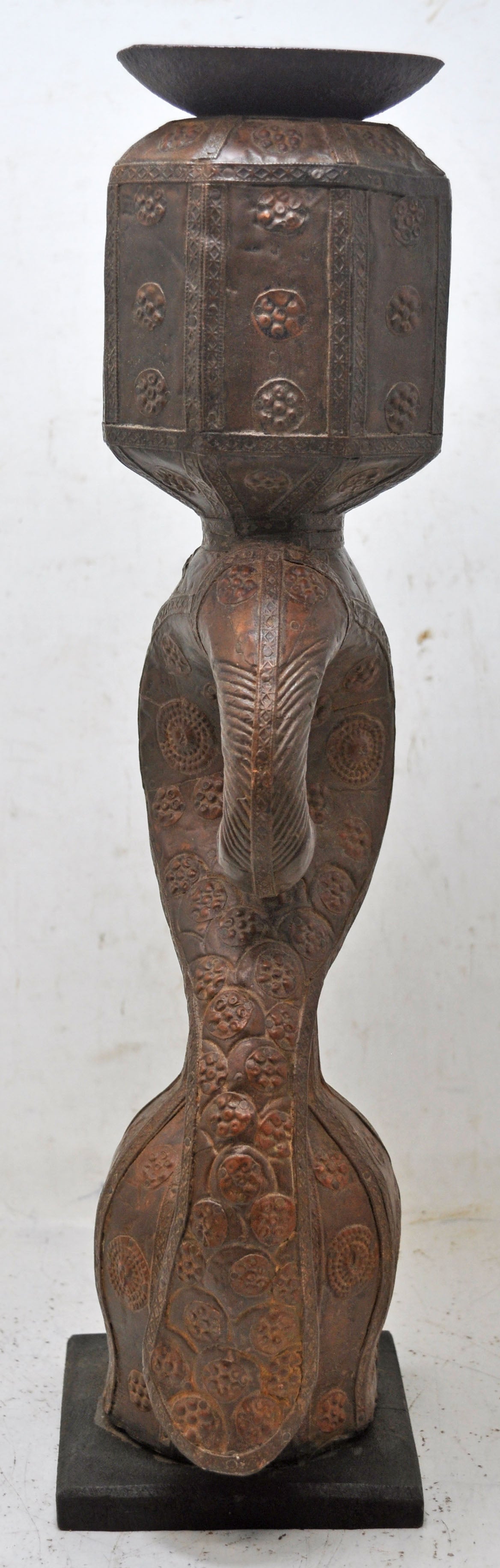 Antique Wooden Peacock Design Leg Candle Holder Stand Original Old Brass Fitted