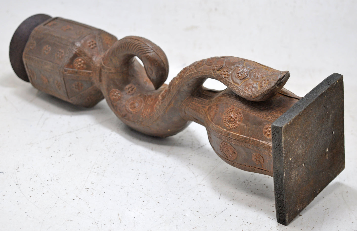 Antique Wooden Peacock Design Leg Candle Holder Stand Original Old Brass Fitted