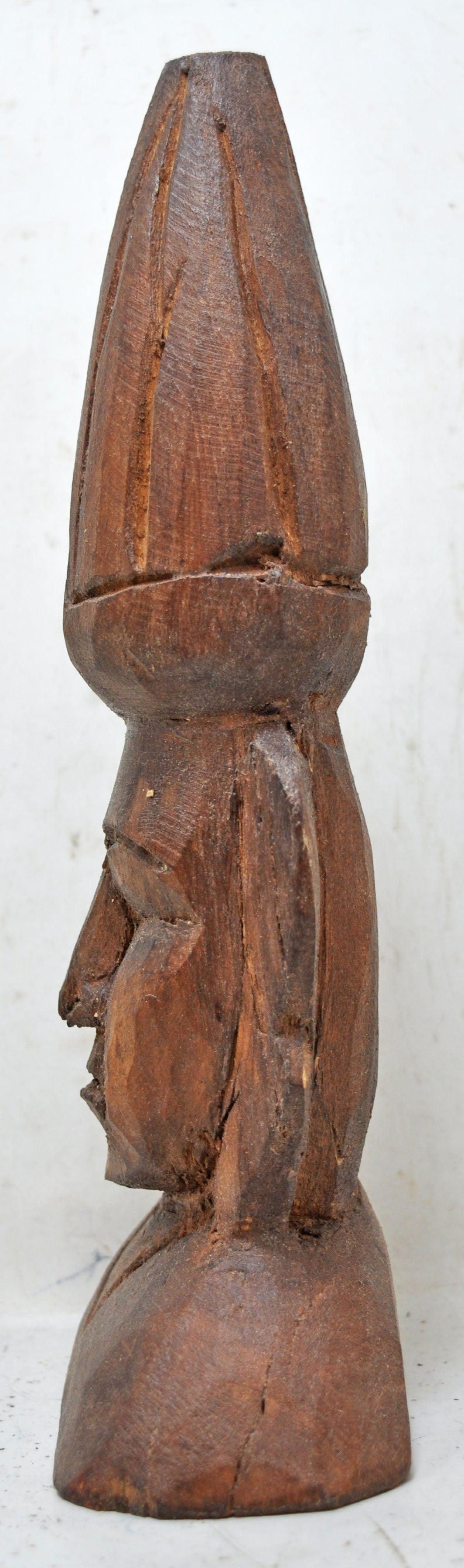 Antique Wooden Half Man Figurine Original Old Fine Hand Carved