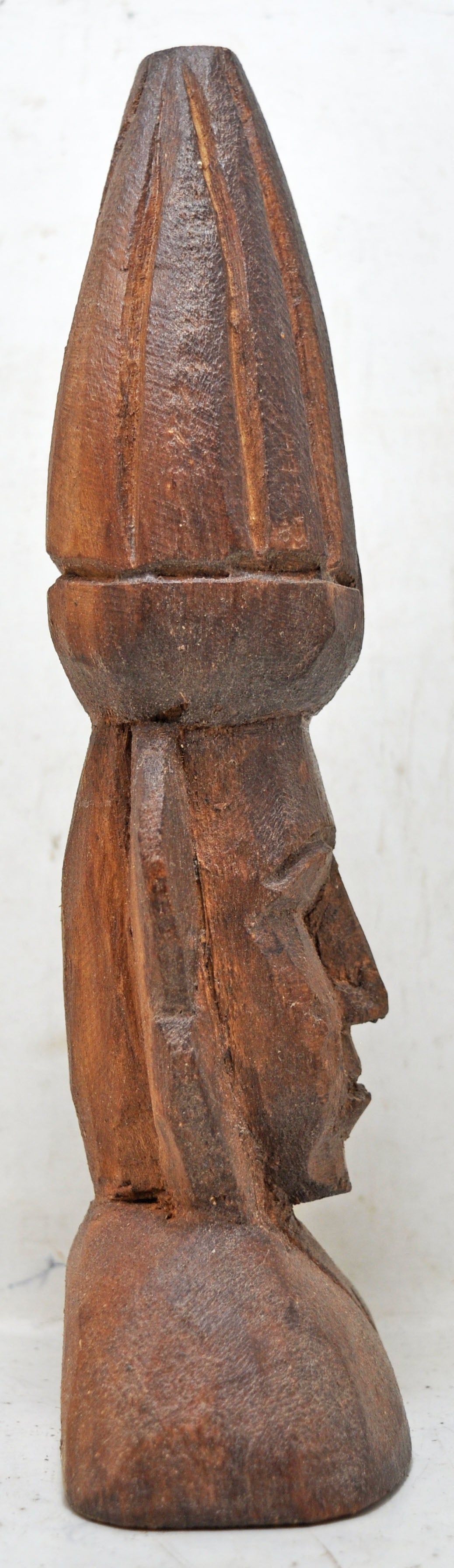 Antique Wooden Half Man Figurine Original Old Fine Hand Carved