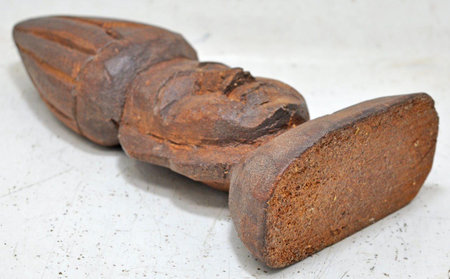 Antique Wooden Half Man Figurine Original Old Fine Hand Carved