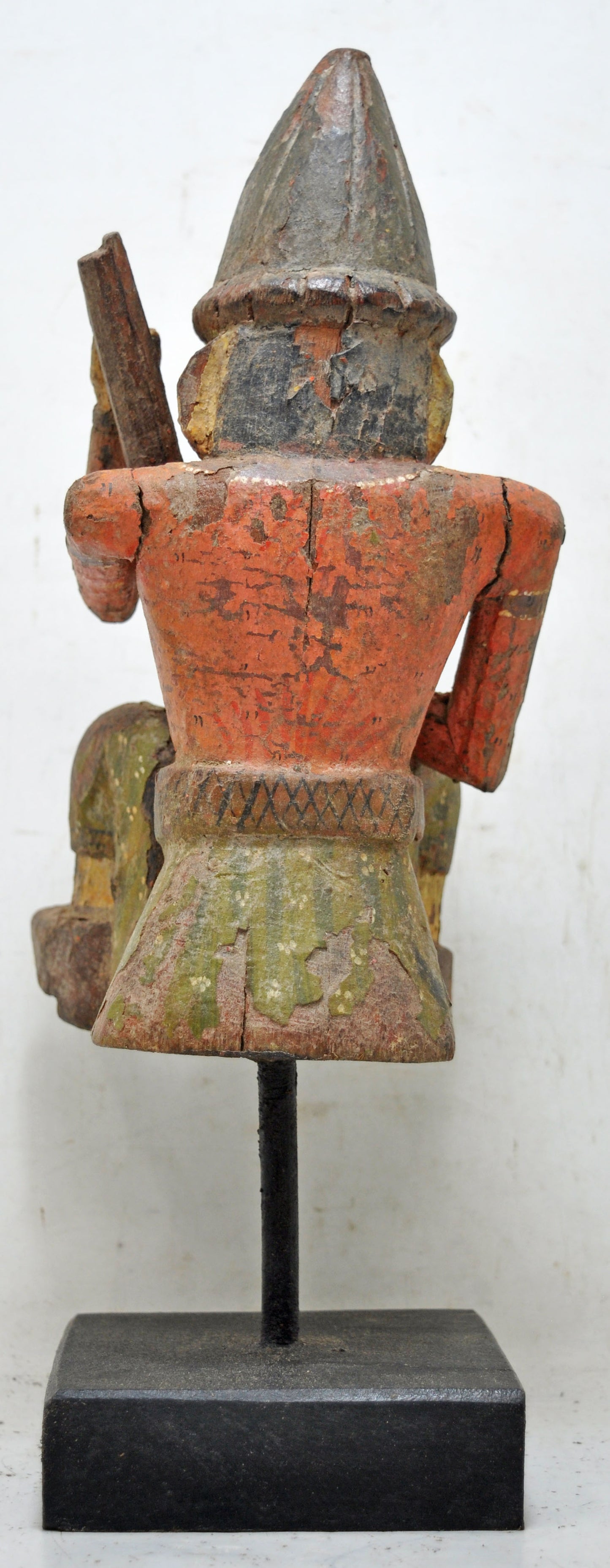 Vintage Wooden Musician Man Figurine Original Olf Hand Carved Painted