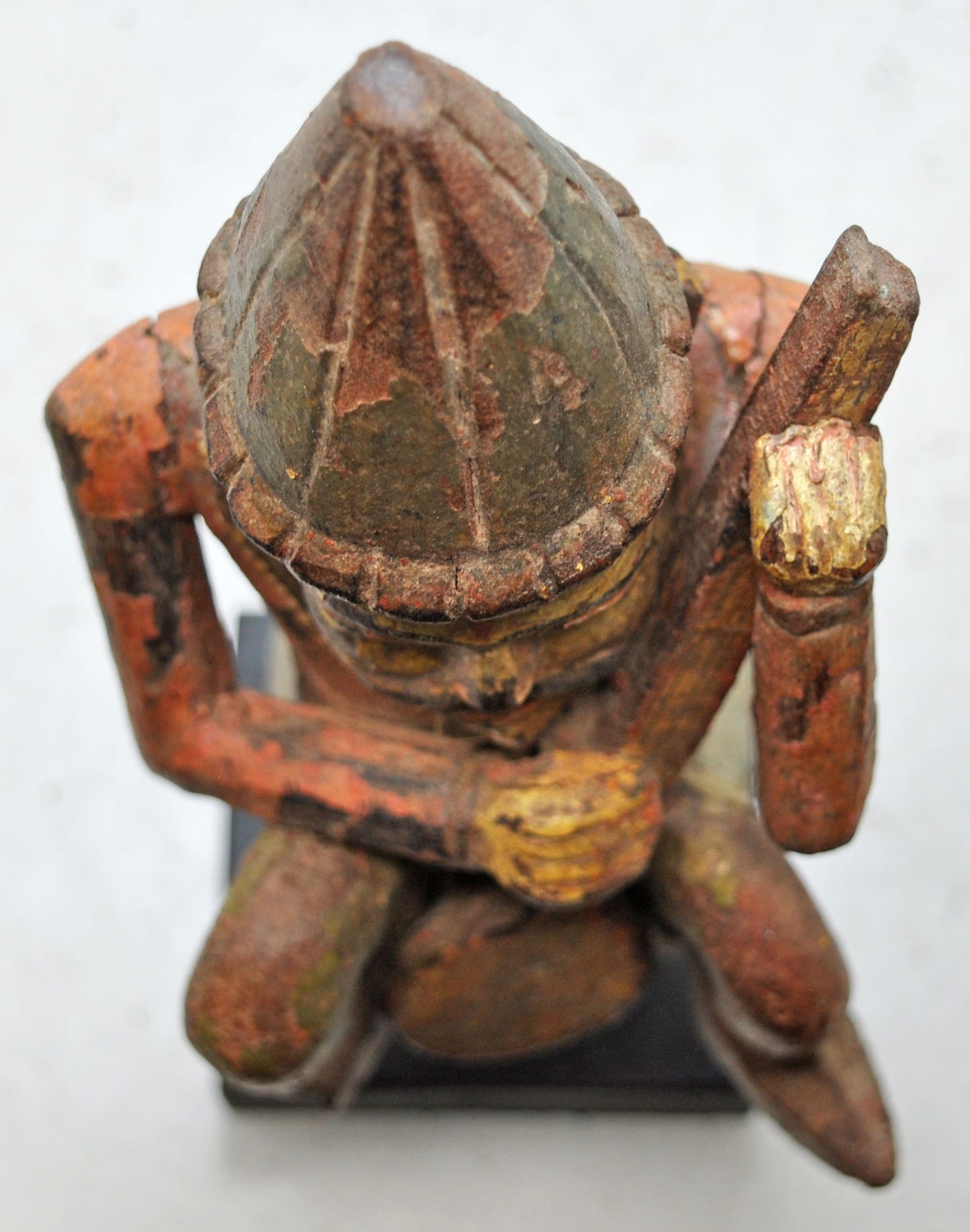 Vintage Wooden Musician Man Figurine Original Olf Hand Carved Painted