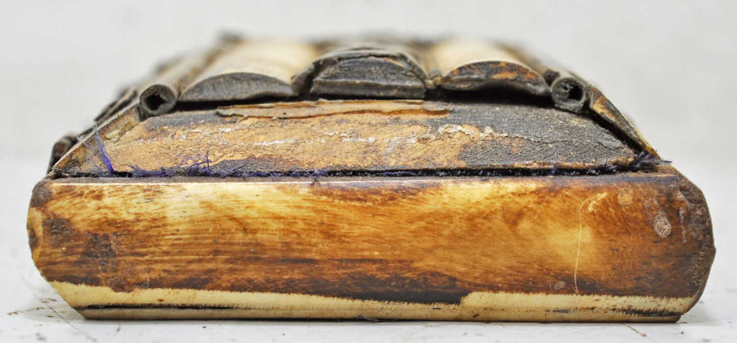 Antique Small Bone Jewellery Box Original Old Fine Hand Crafted