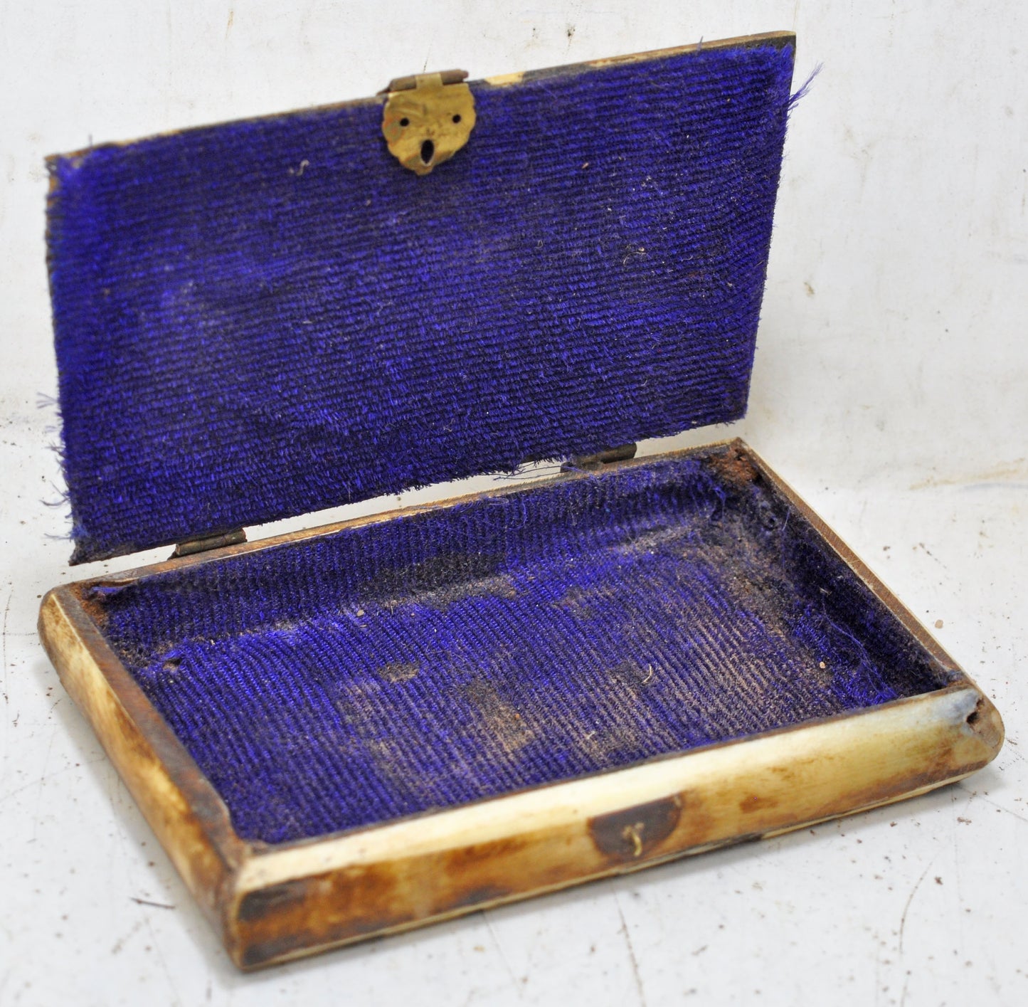 Antique Small Bone Jewellery Box Original Old Fine Hand Crafted