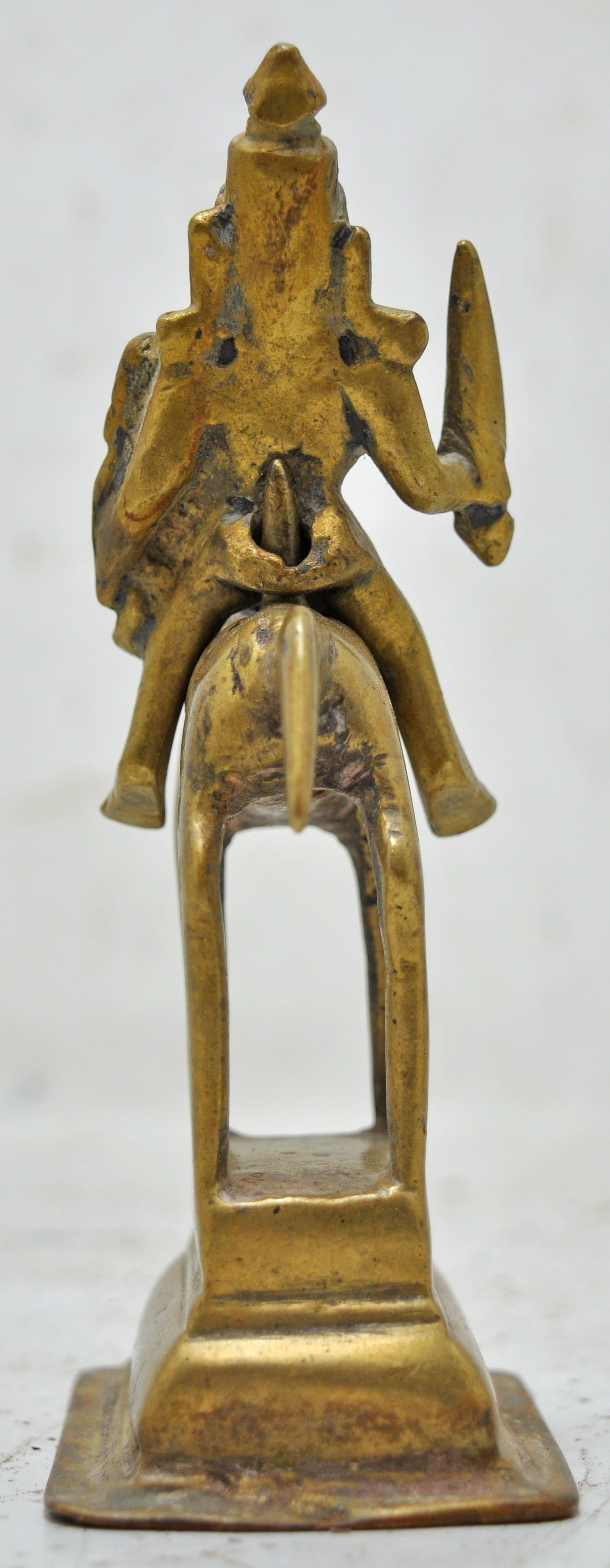 Antique Brass Horse With Rider Figurine Original Old Hand Crafted Engraved