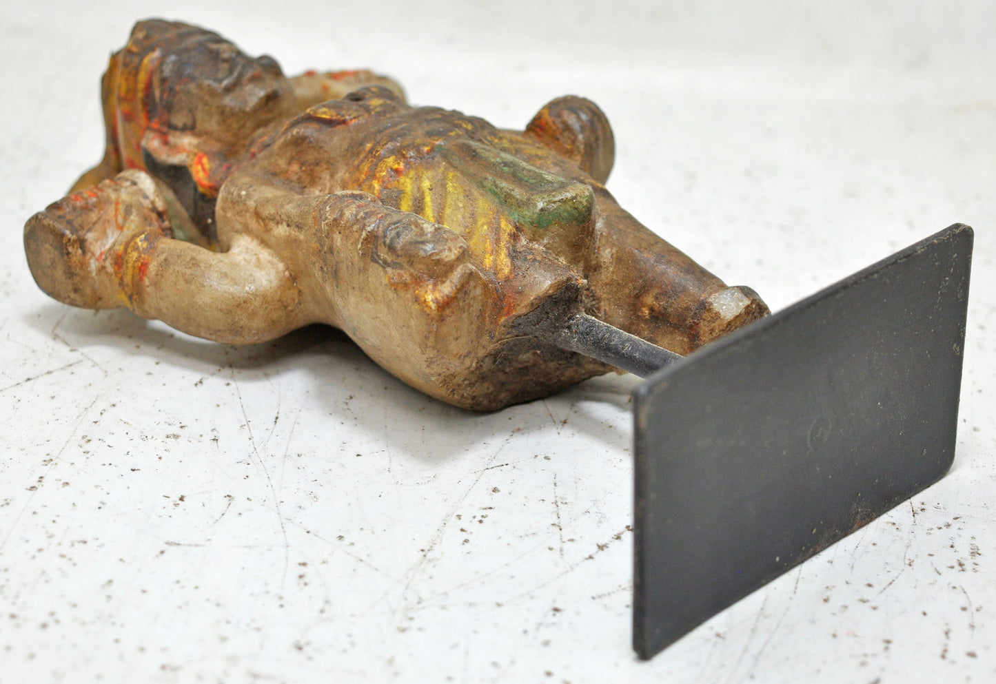 Antique White Marble God Vishnu Idol Figurine Original Old Fine Hand Carved