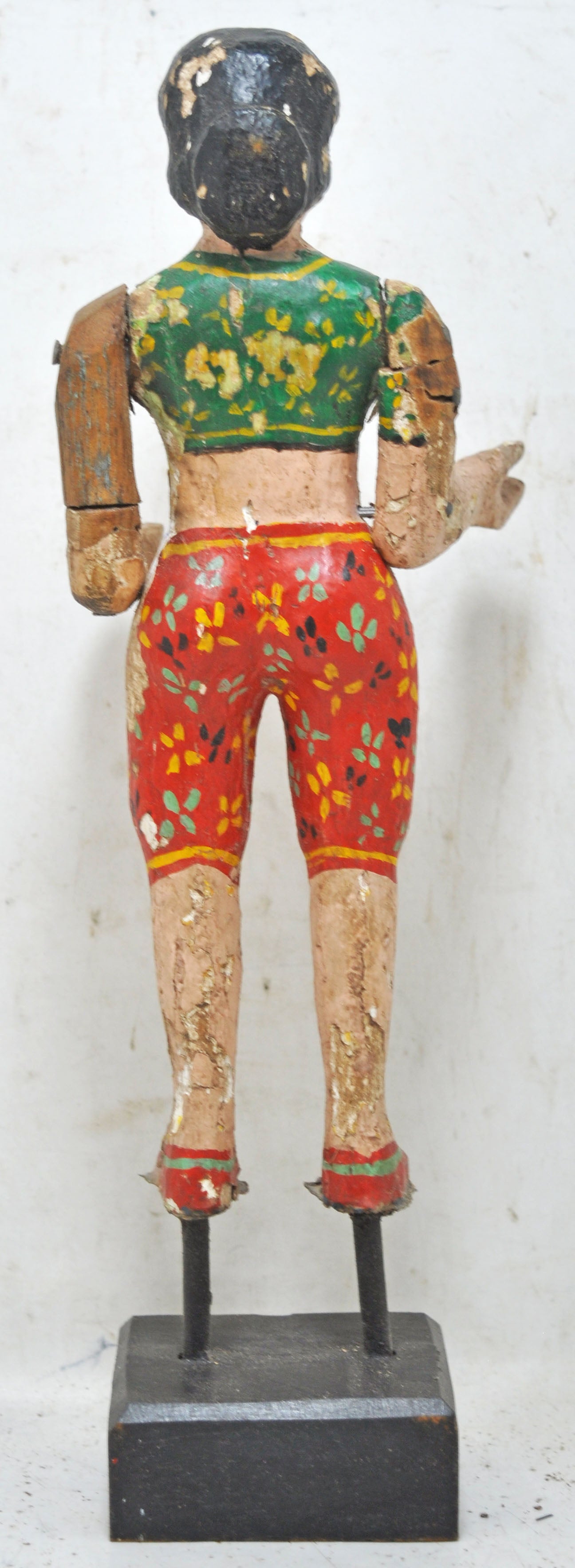Vintage Wooden Ethnic Woman Lady Figurine Original Old Hand Carved Painted