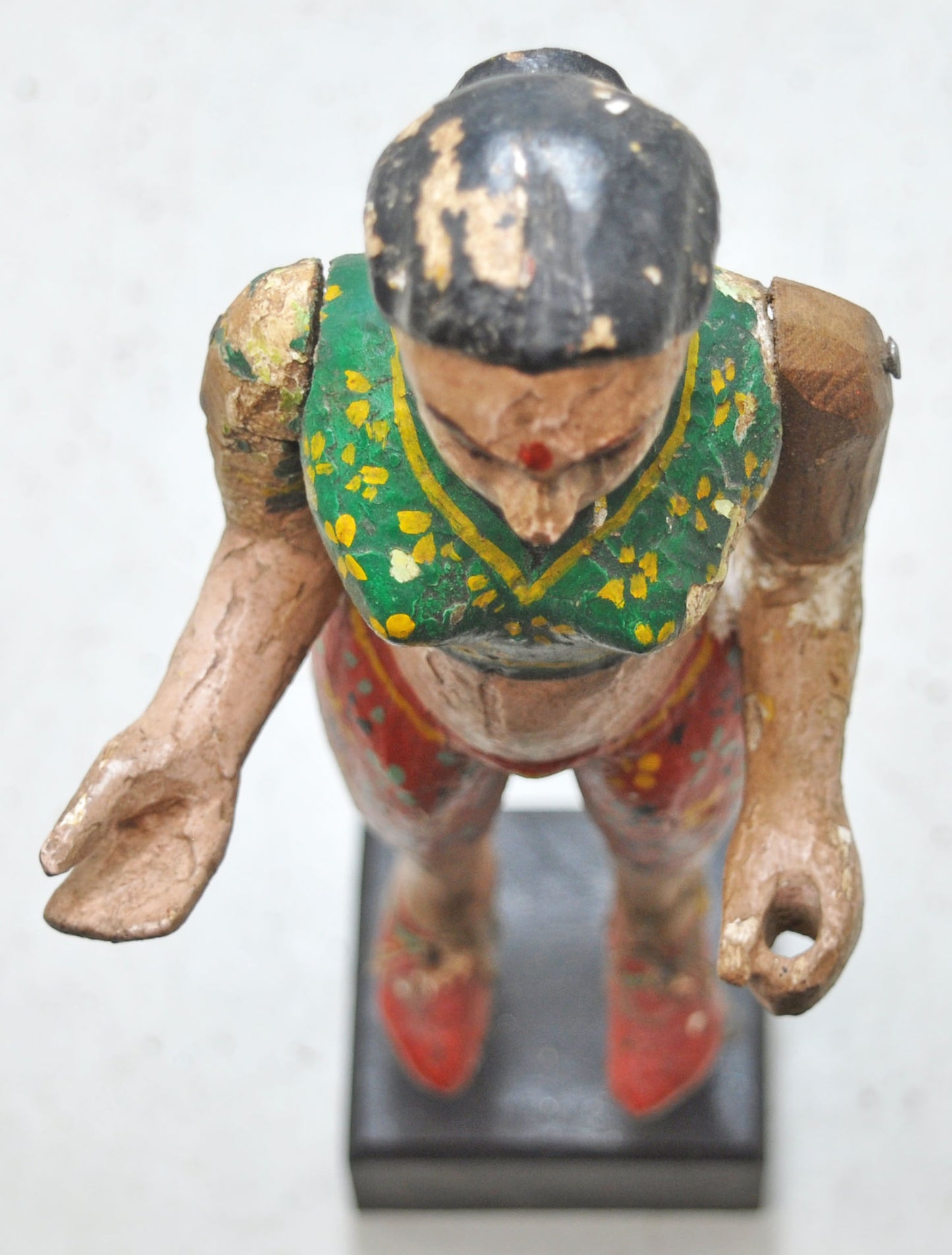 Vintage Wooden Ethnic Woman Lady Figurine Original Old Hand Carved Painted
