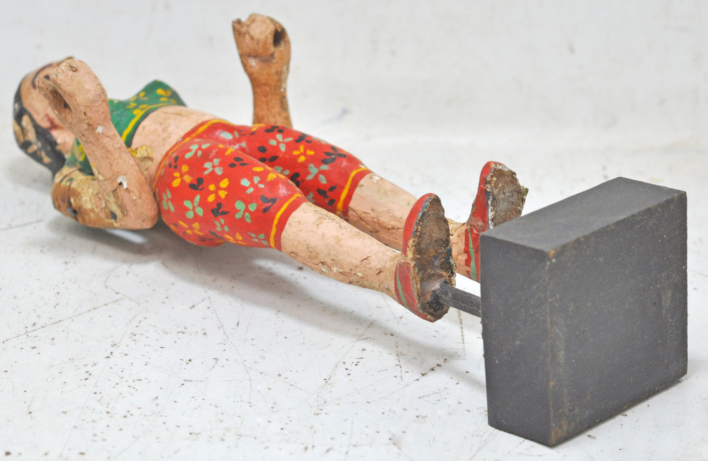 Vintage Wooden Ethnic Woman Lady Figurine Original Old Hand Carved Painted