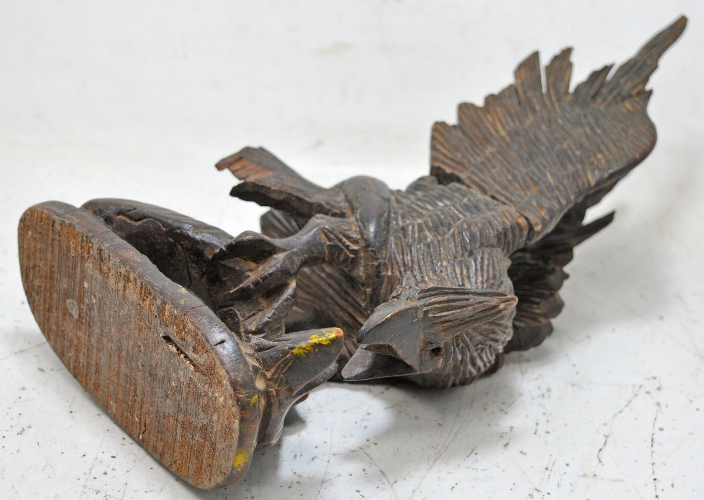 Antique Wooden Eagle Bird Figurine Original Old Very Fine Hand Carved