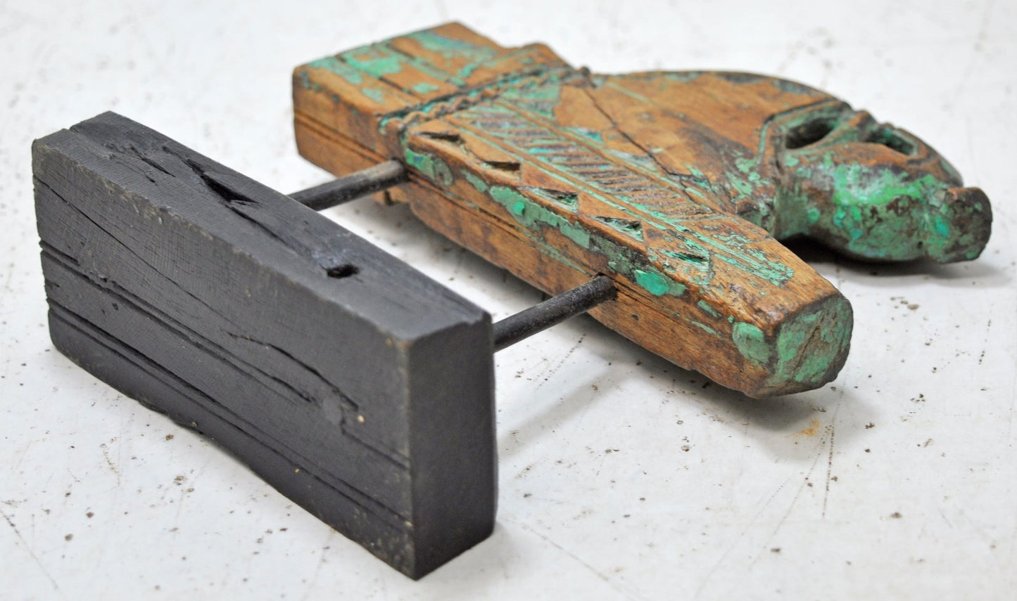 Antique Wooden Horse Head Bust Figurine Original Old Hand Carved