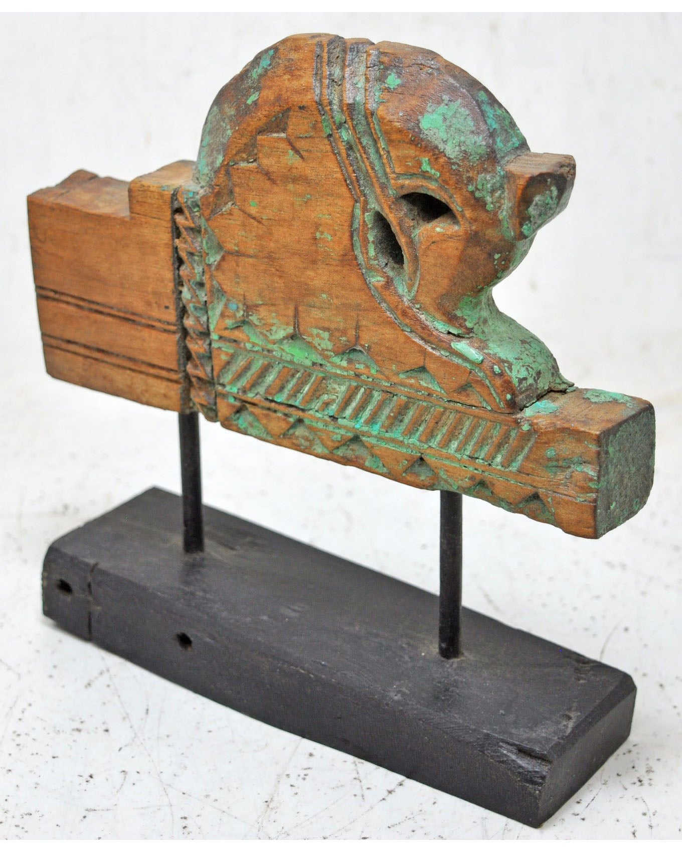 Antique Wooden Horse Head Bust Figurine Original Old Hand Carved
