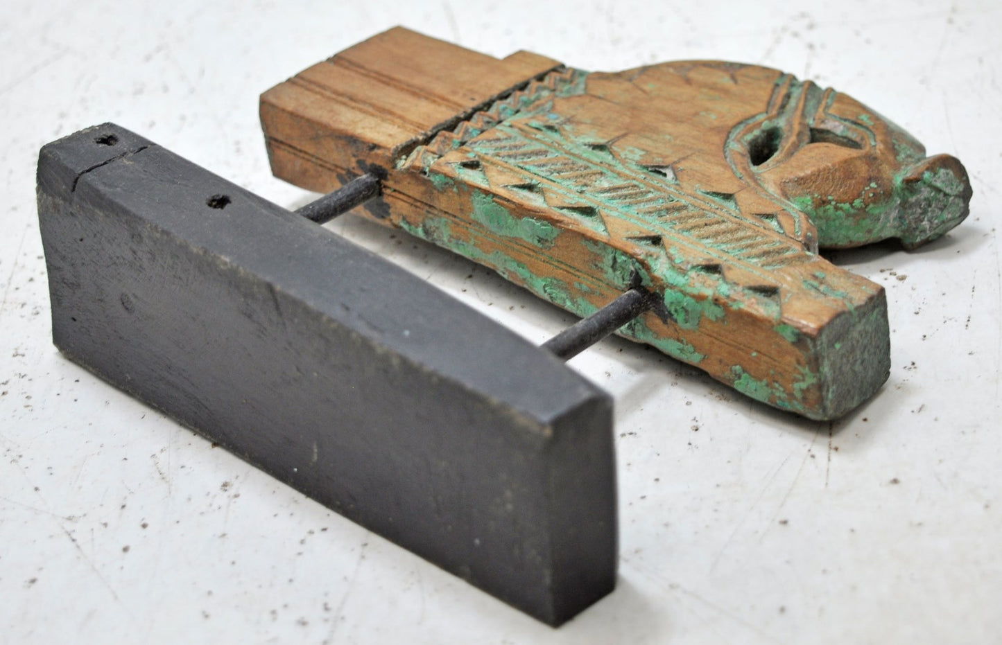 Antique Wooden Horse Head Bust Figurine Original Old Hand Carved