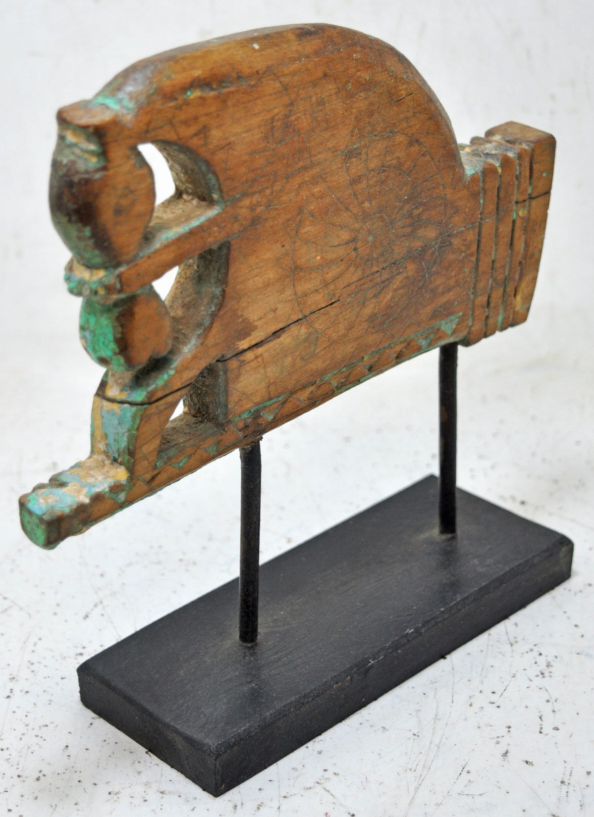 Antique Wooden Horse Head Bust Figurine Original Old Hand Carved