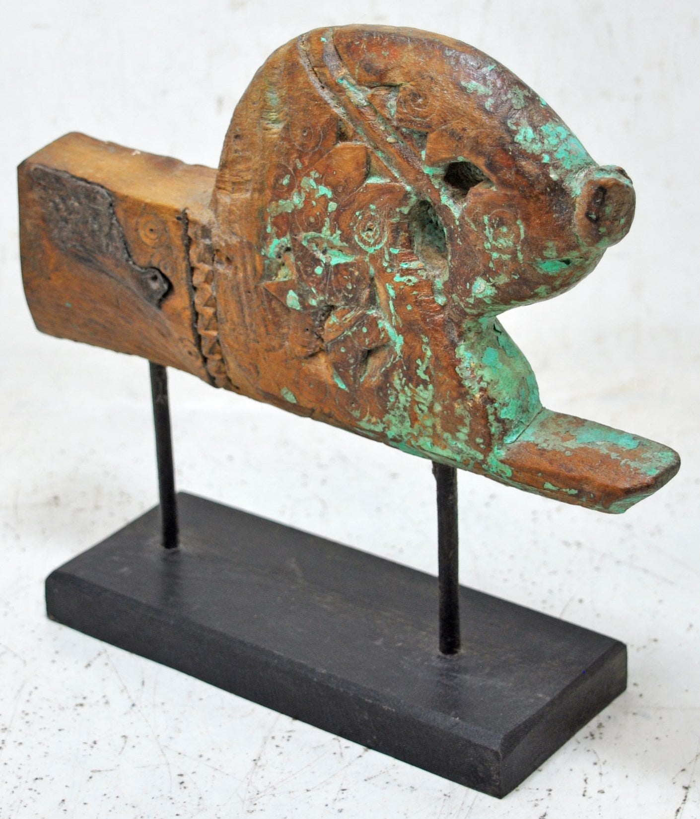 Antique Wooden Horse Head Bust Figurine Original Old Hand Carved