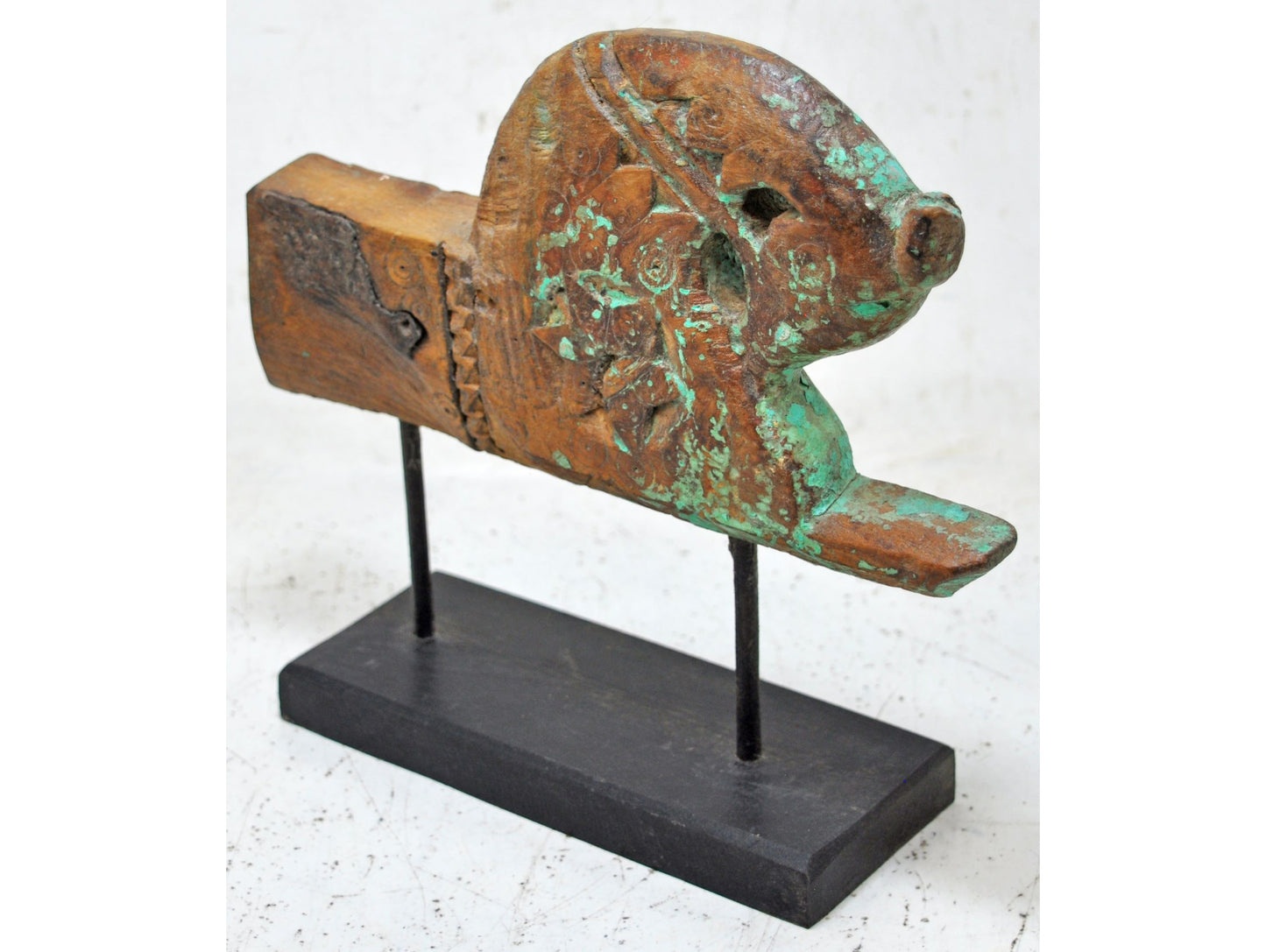 Antique Wooden Horse Head Bust Figurine Original Old Hand Carved