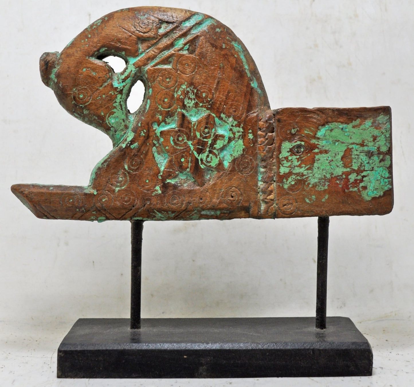 Antique Wooden Horse Head Bust Figurine Original Old Hand Carved