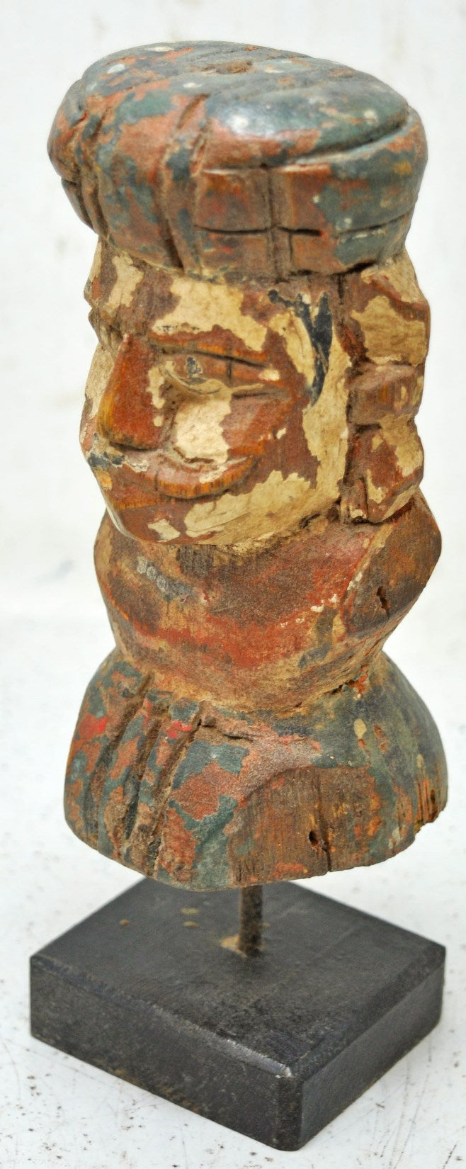 Vintage Wooden Man Figurine Original Old Hand Carved Painted