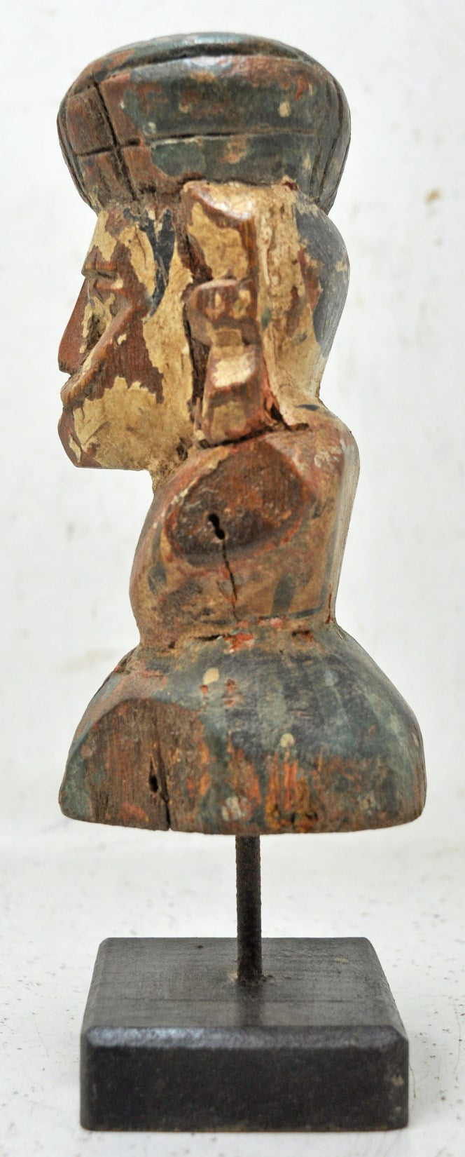 Vintage Wooden Man Figurine Original Old Hand Carved Painted