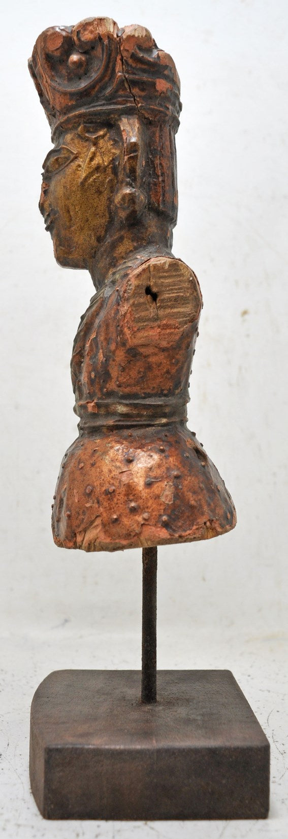 Vintage Wooden Man Figurine Original Old Hand Carved Painted