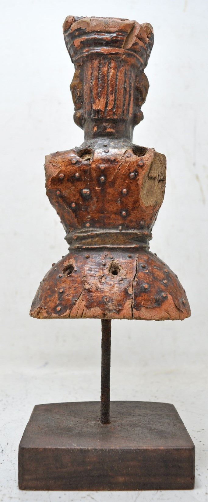 Vintage Wooden Man Figurine Original Old Hand Carved Painted