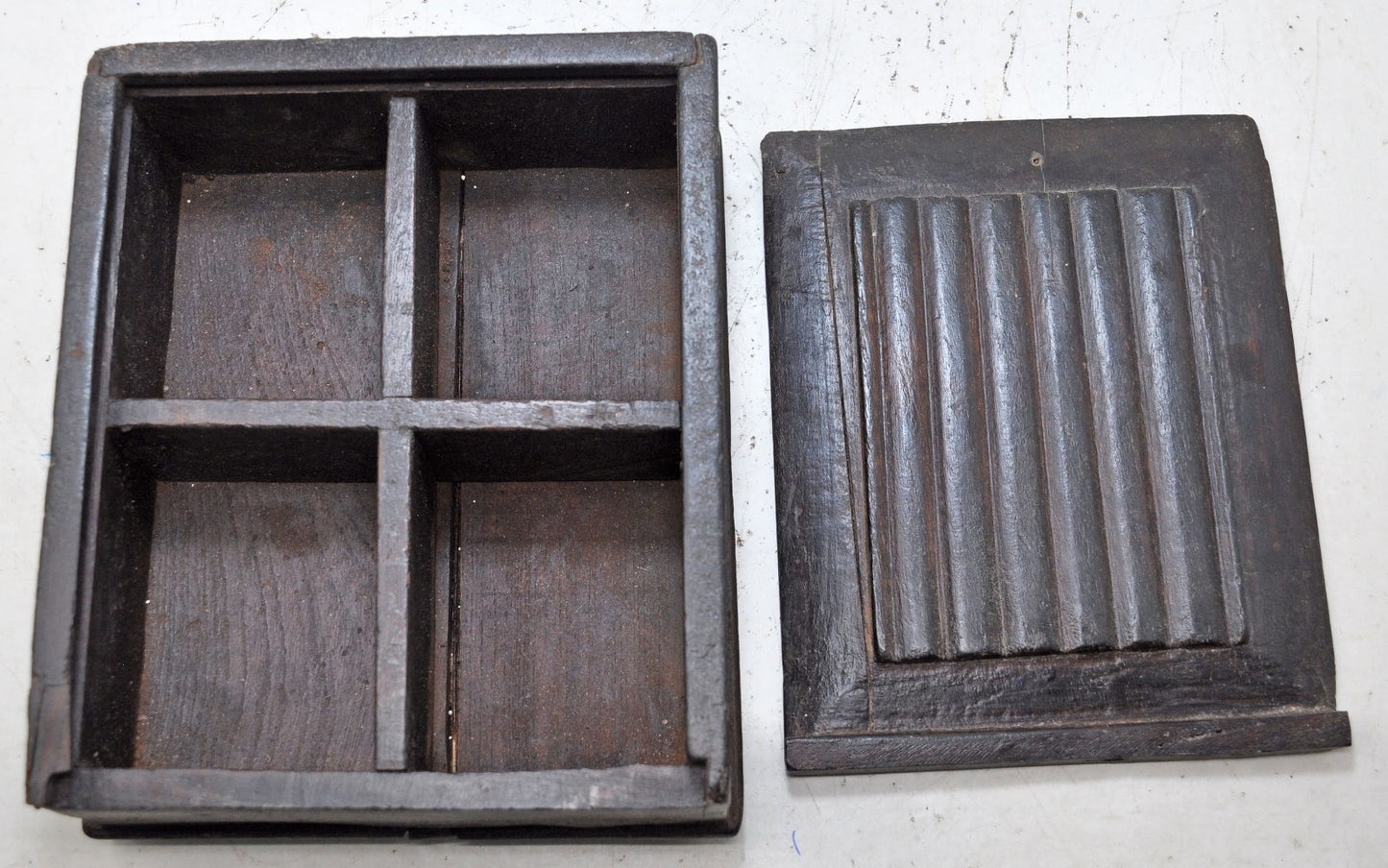 Antique Wooden Kitchenware Spice Box Original Old Hand Crafted
