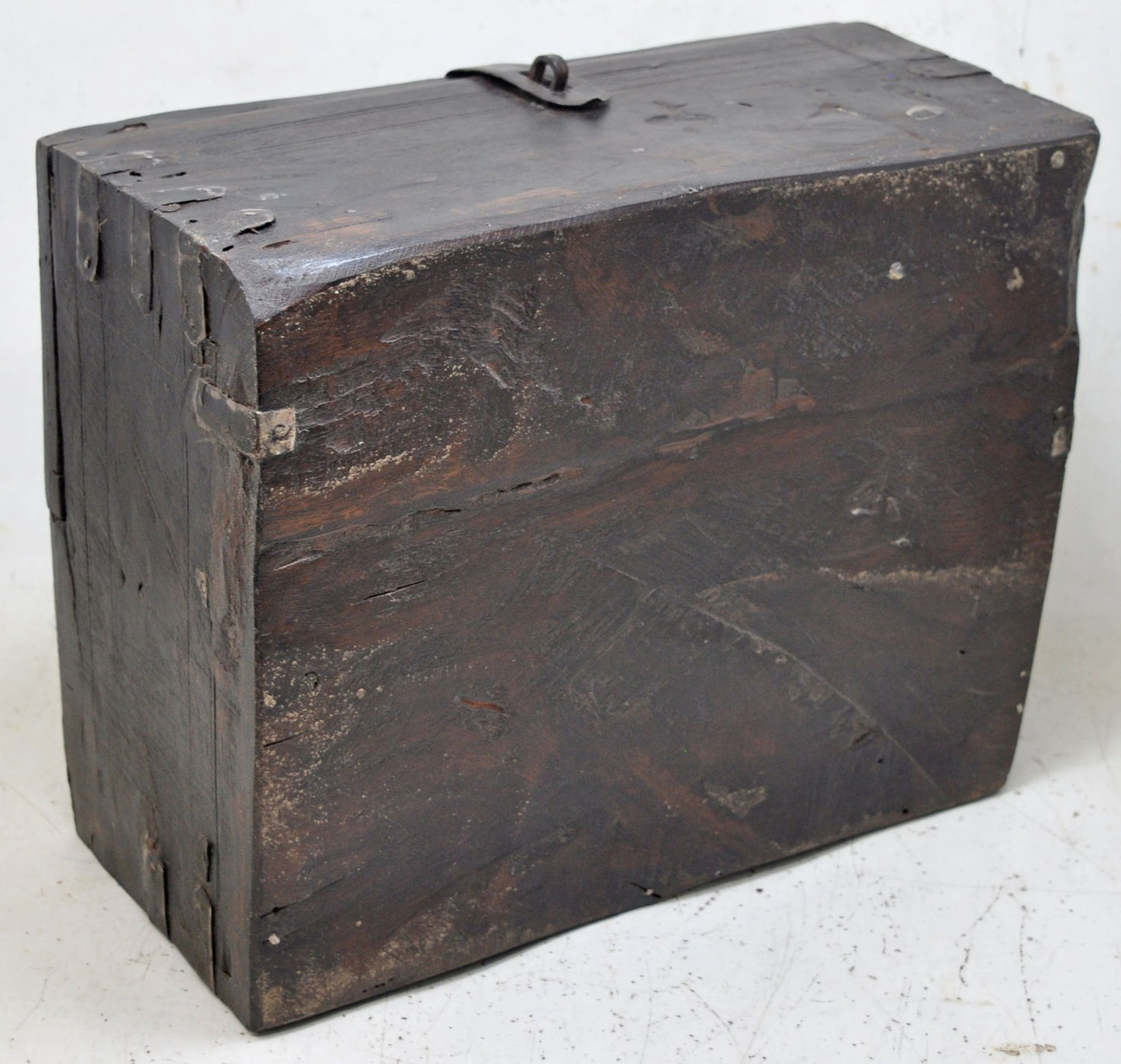Antique Wooden Storage Chest Box Original Old Hand Crafted Metal Fitted
