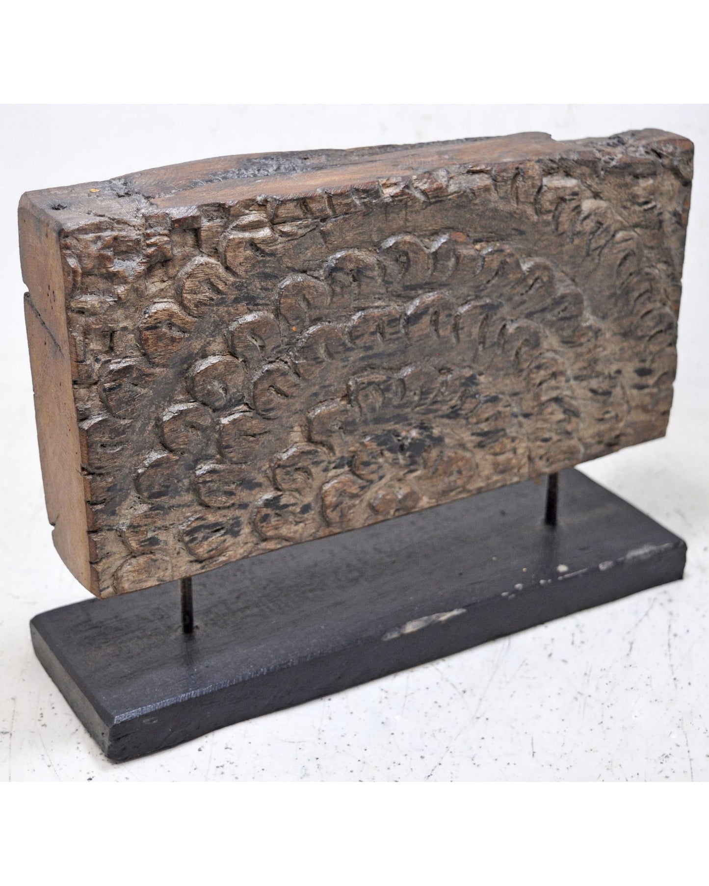 Antique Wooden Floral Carving Panel Plaque Original Old Hand Carved