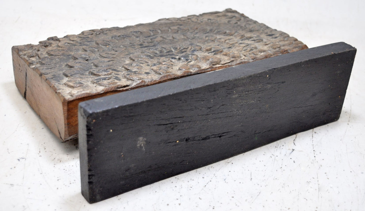 Antique Wooden Floral Carving Panel Plaque Original Old Hand Carved