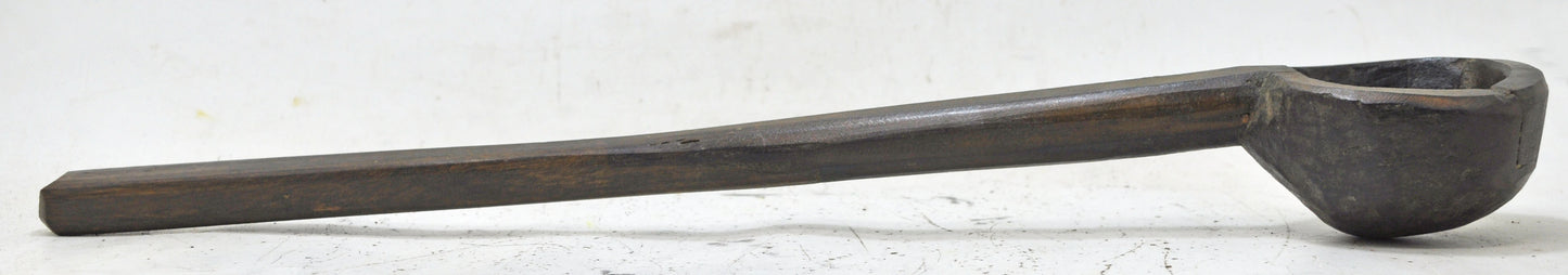 Antique Wooden Kitchenware Long Spoon Original Old Hand Carved