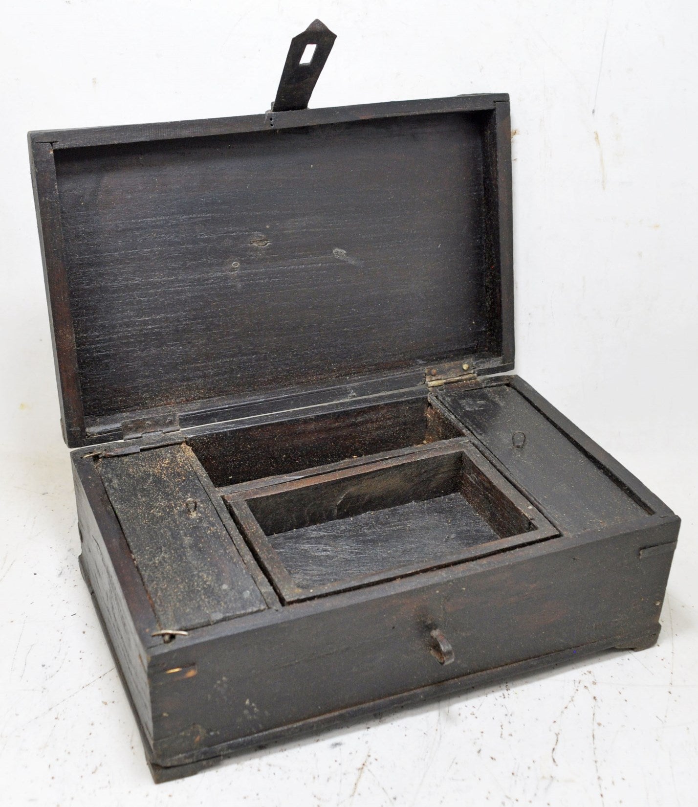 Antique Wooden Merchants' Cash Money Box Original Old Hand Crafted