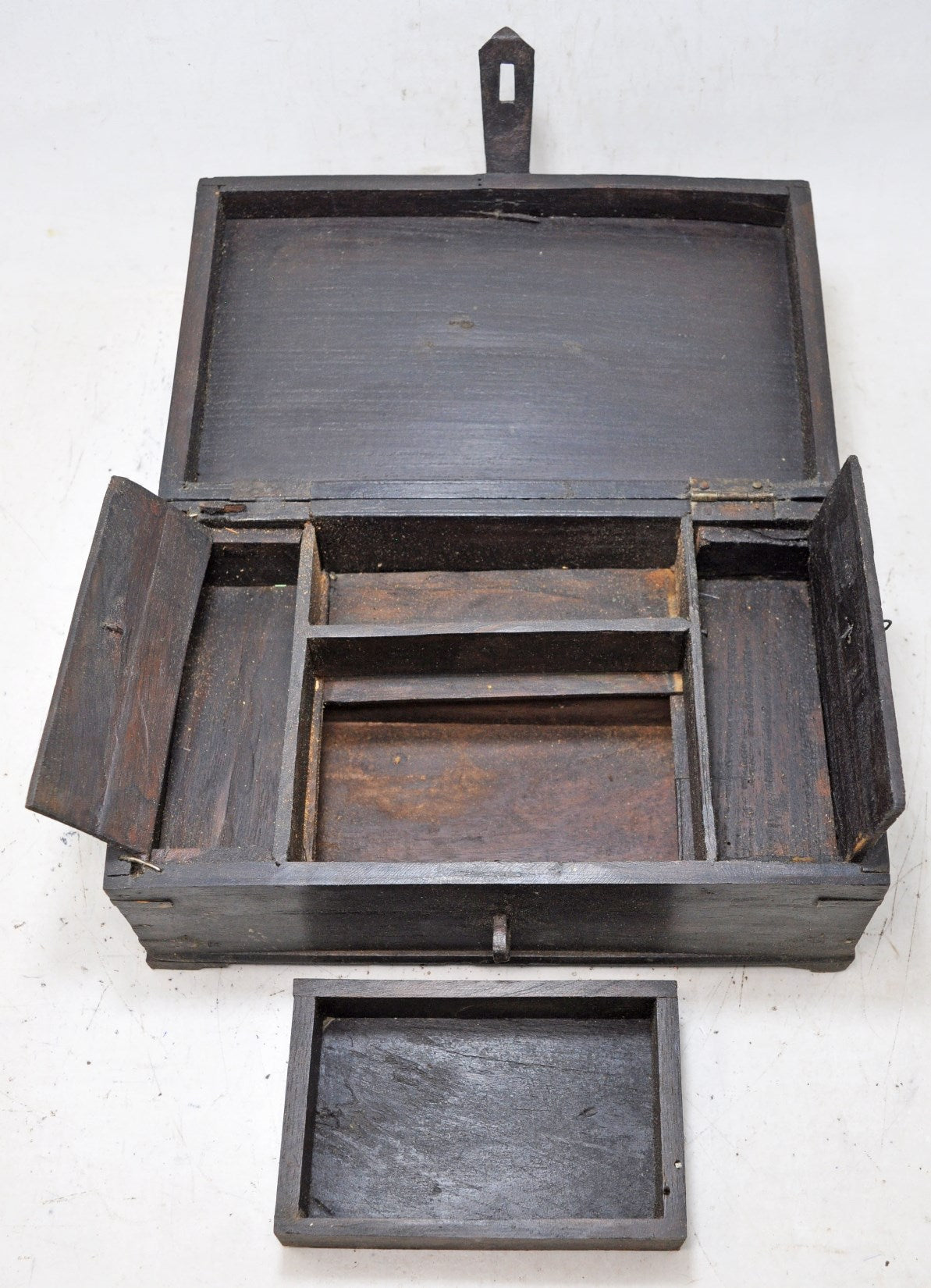 Antique Wooden Merchants' Cash Money Box Original Old Hand Crafted