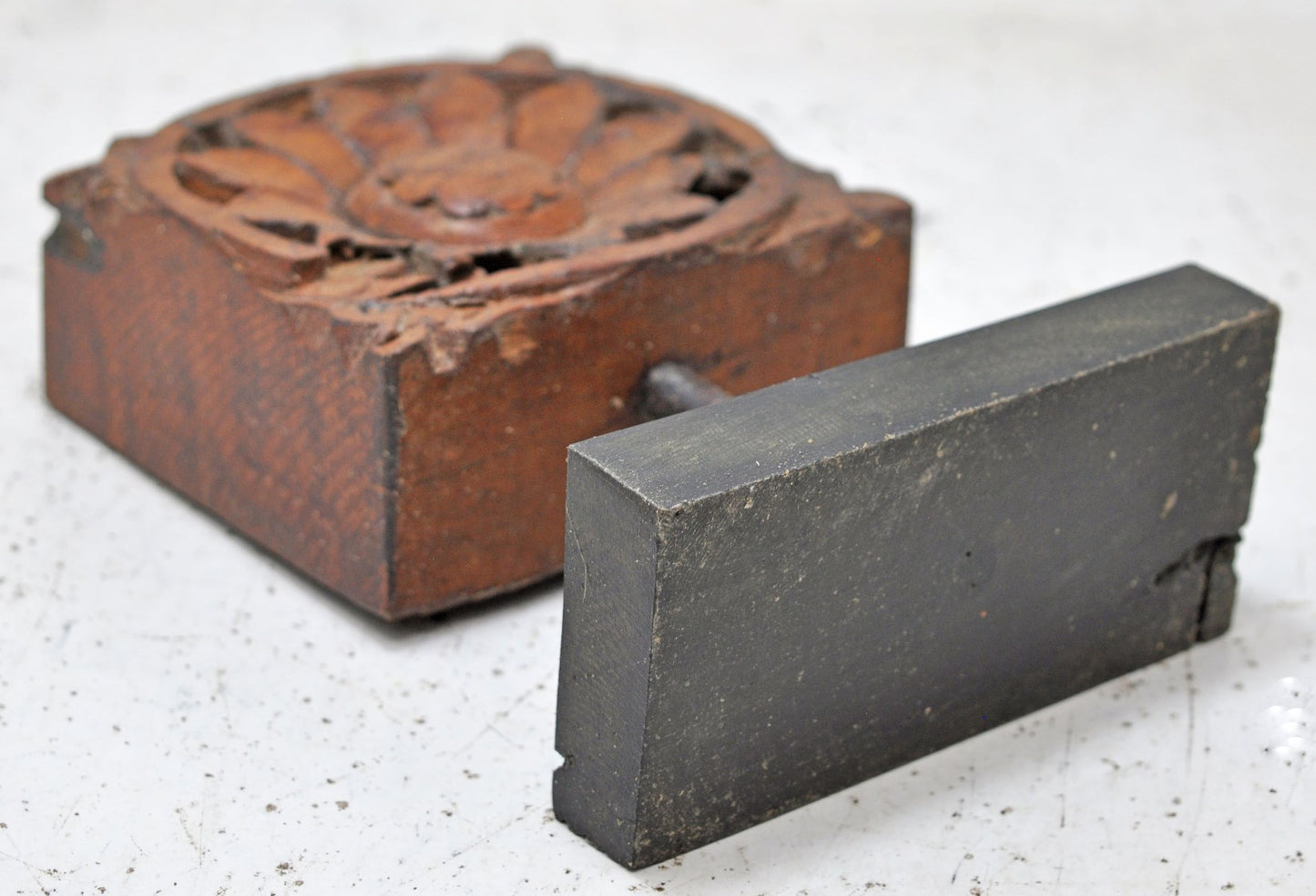 Antique Wooden Floral Carving Panel Plaque Original Old Hand Carved