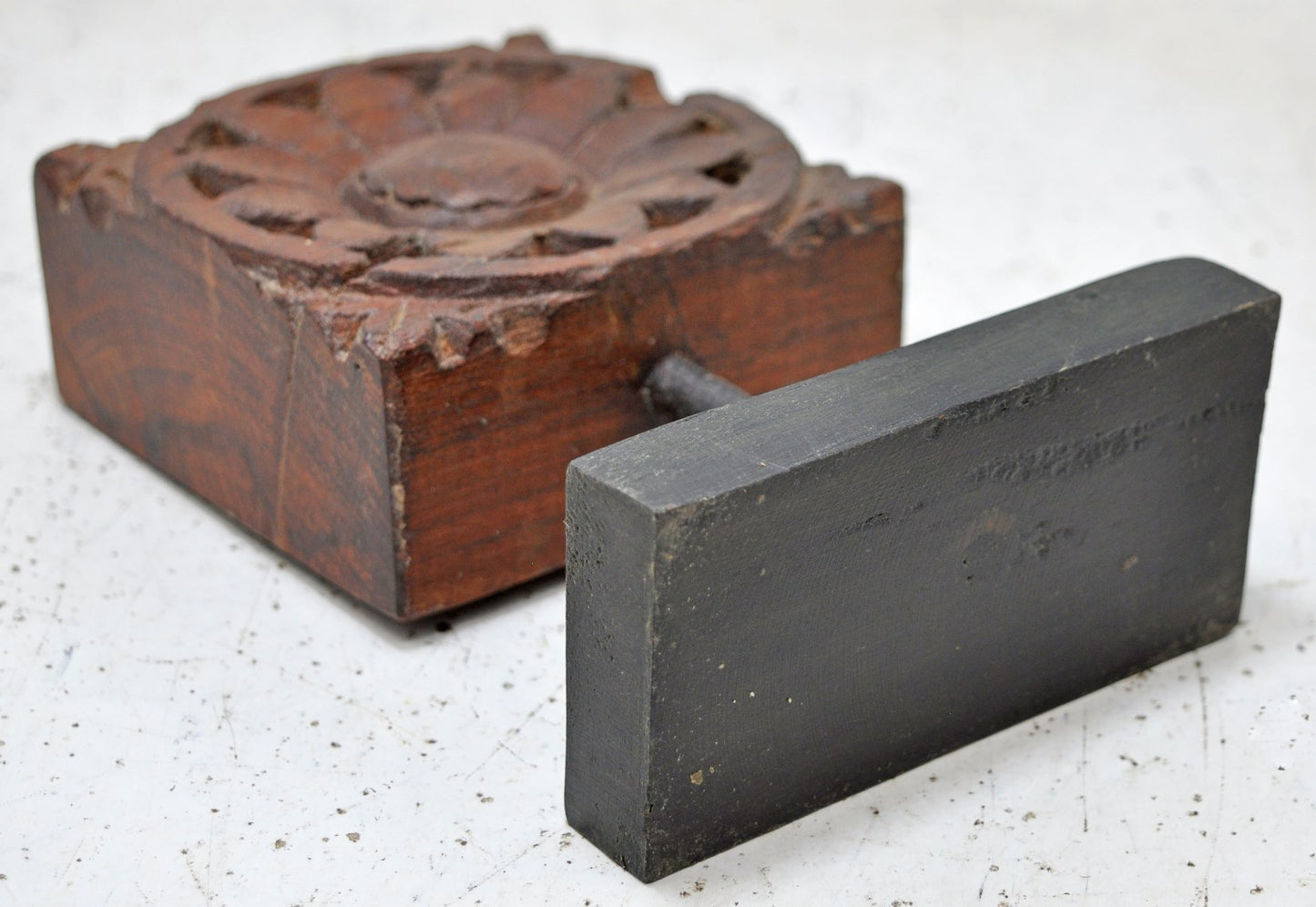 Antique Wooden Floral Carving Panel Plaque Original Old Hand Carved