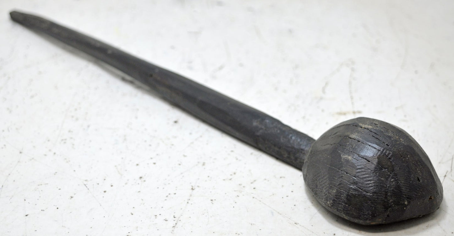 Antique Wooden Kitchenware Long Serving Spoon Original Old hand Carved