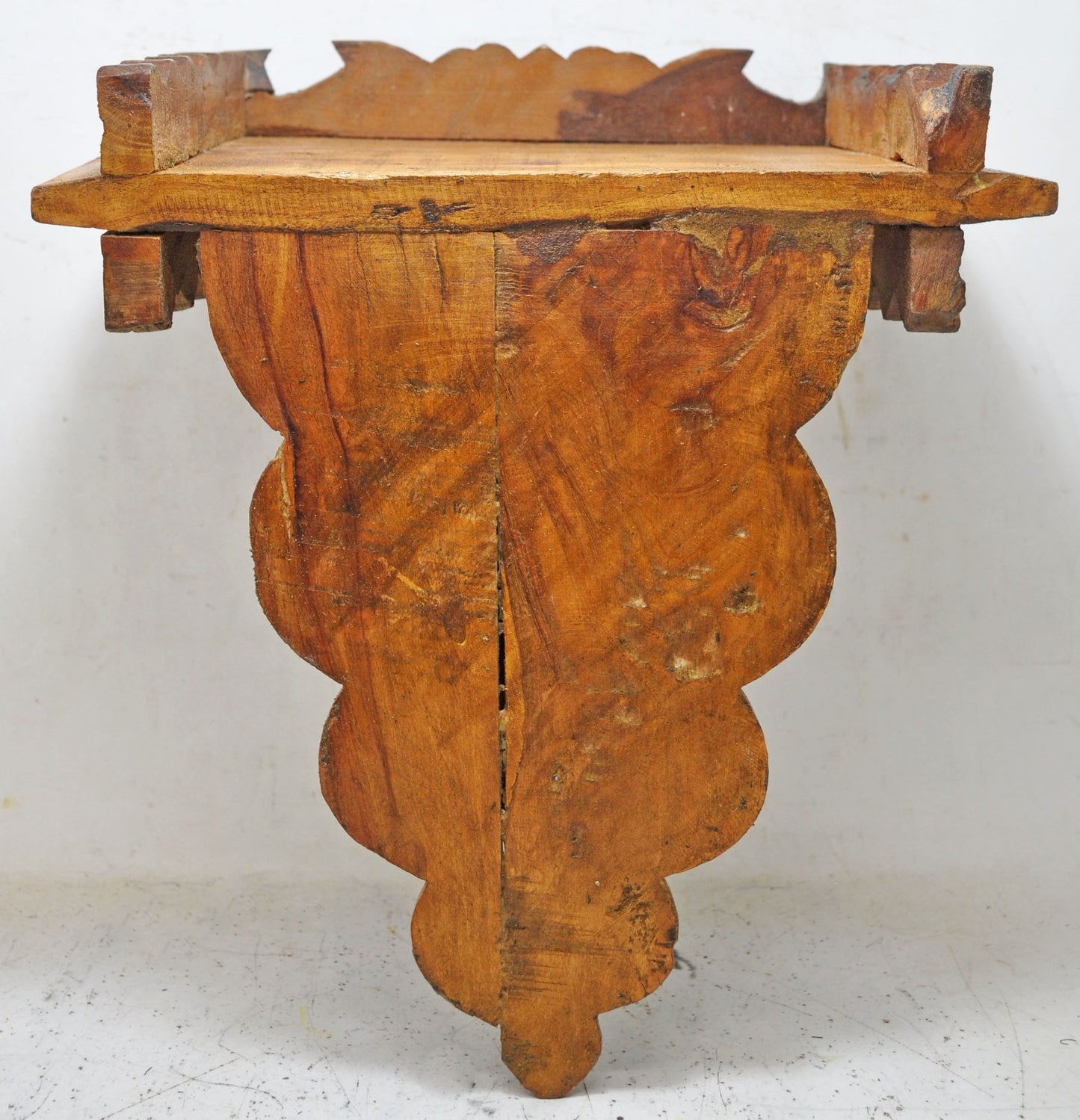 Antique Wooden Wall Décor Hanging Shelf Original Old Hand Carved