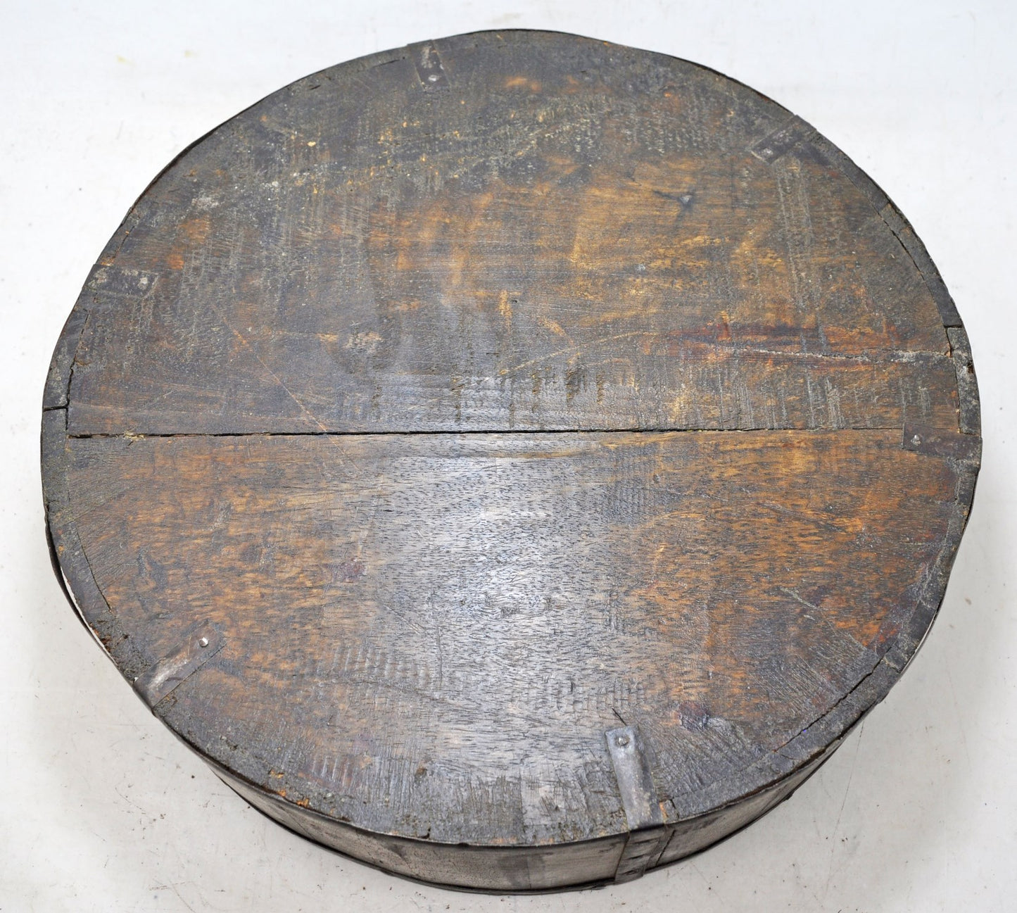 Vintage Wooden Round Fruits Basket Bowl Original Old Hand Crafted