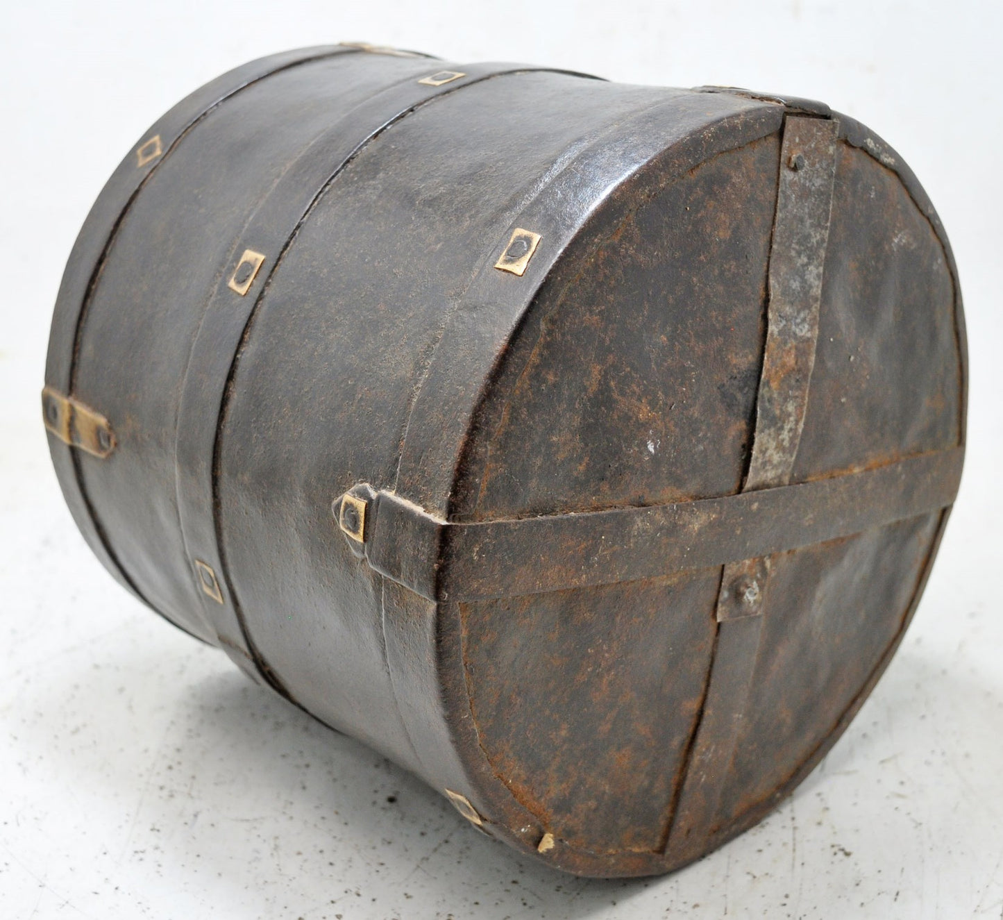 Antique Iron Grain Measurement Mana Pot Original Old Hand Crafted