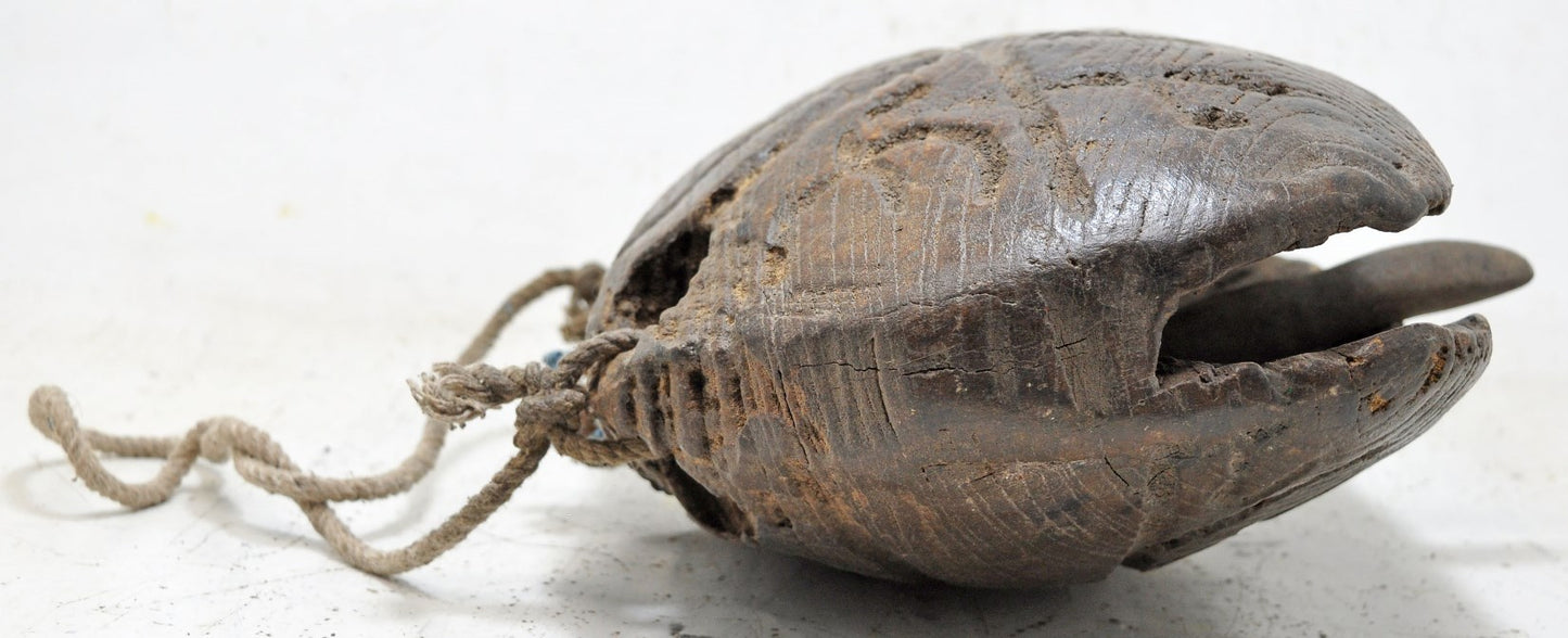 Antique Wooden Rural Farm Animals Hanging Bell Original Old Hand Carved