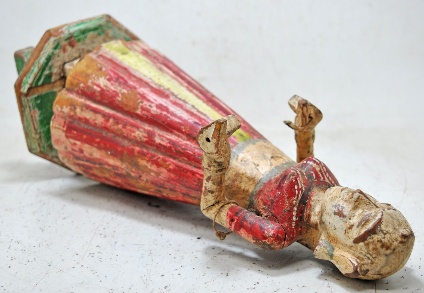 Antique Wooden Goddess Gangaur Idol Figurine Original Old Hand Carved Painted
