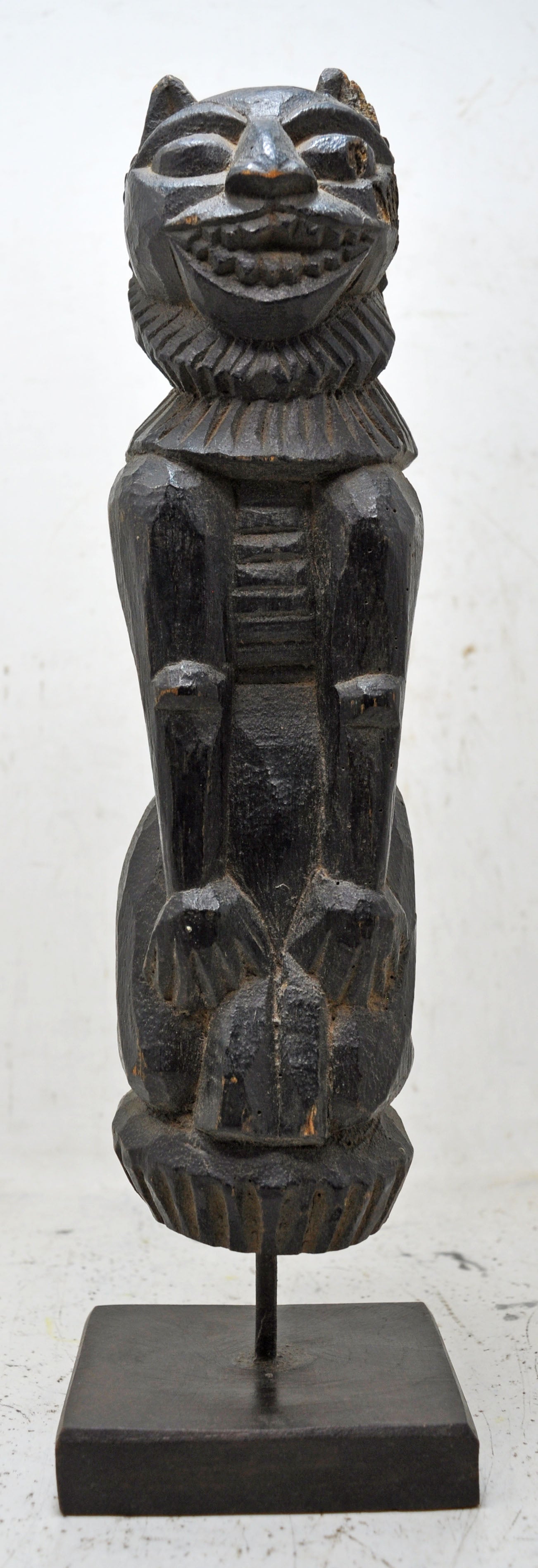 Antique Wooden Tribal Lion Figurine Original Old Very Fine Hand Carved