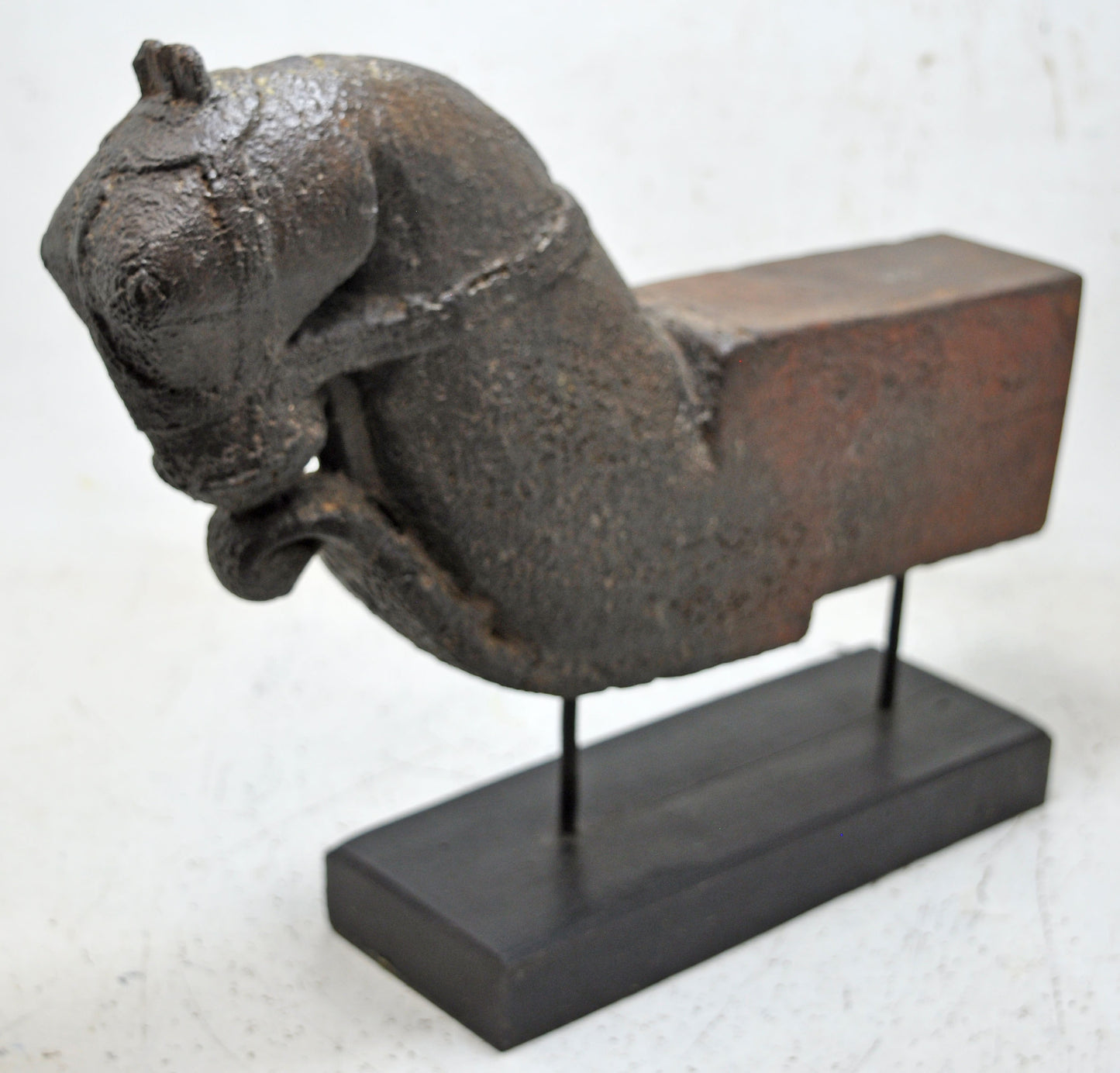 Antique Wooden Architectural Horse Head Bust Figurine Original Old Hand Carved