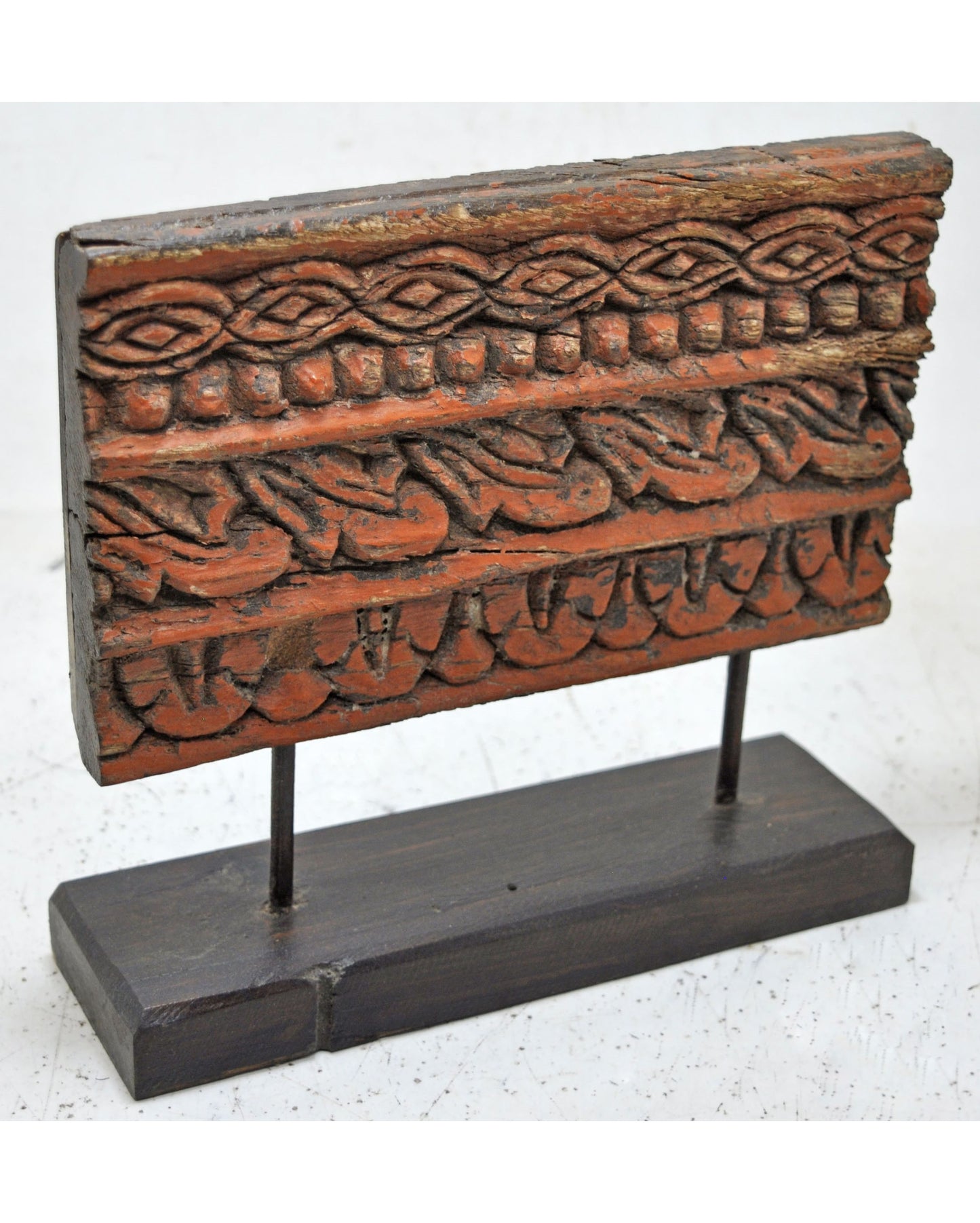 Antique Wooden Floral Carving Panel Plaque Original Old Fine Hand Carved