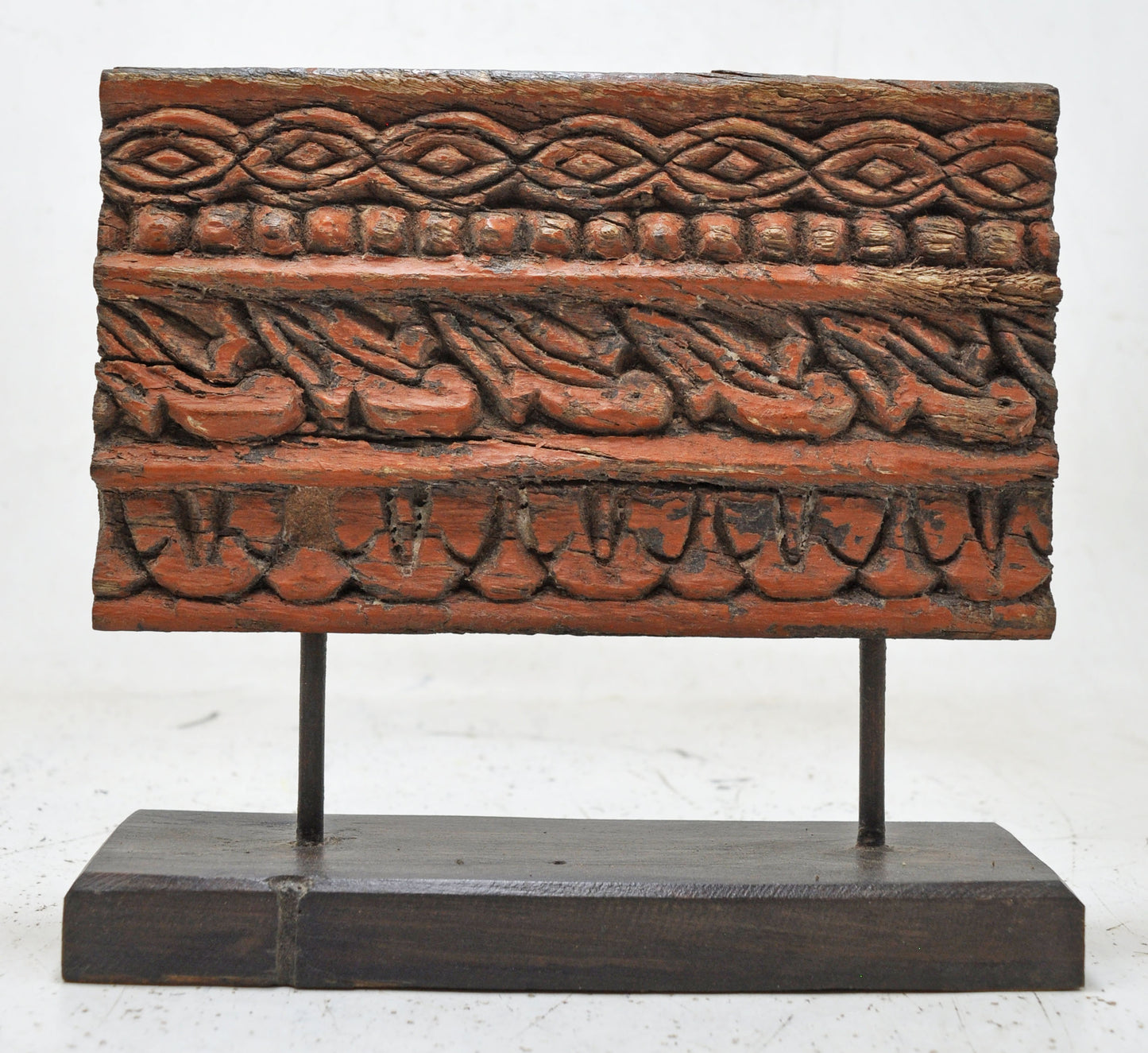 Antique Wooden Floral Carving Panel Plaque Original Old Fine Hand Carved