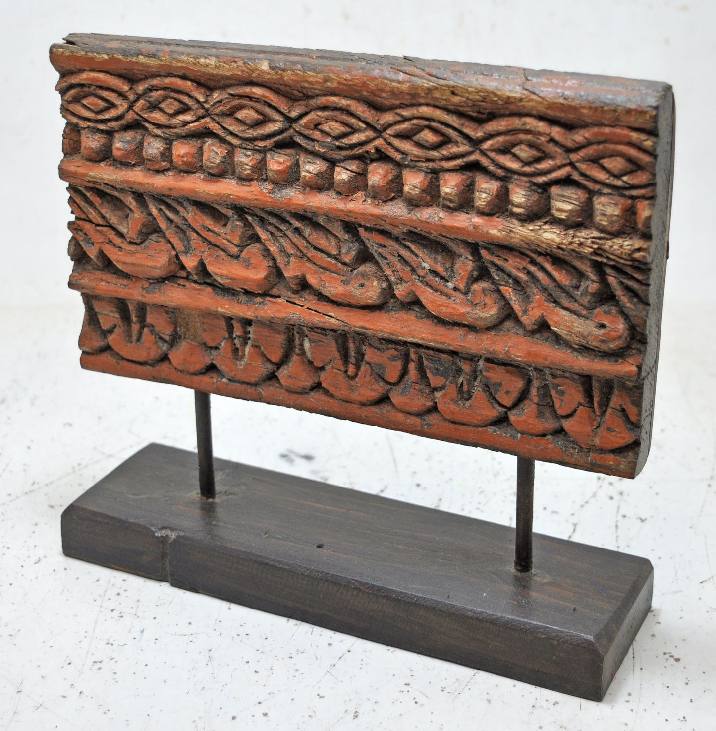 Antique Wooden Floral Carving Panel Plaque Original Old Fine Hand Carved